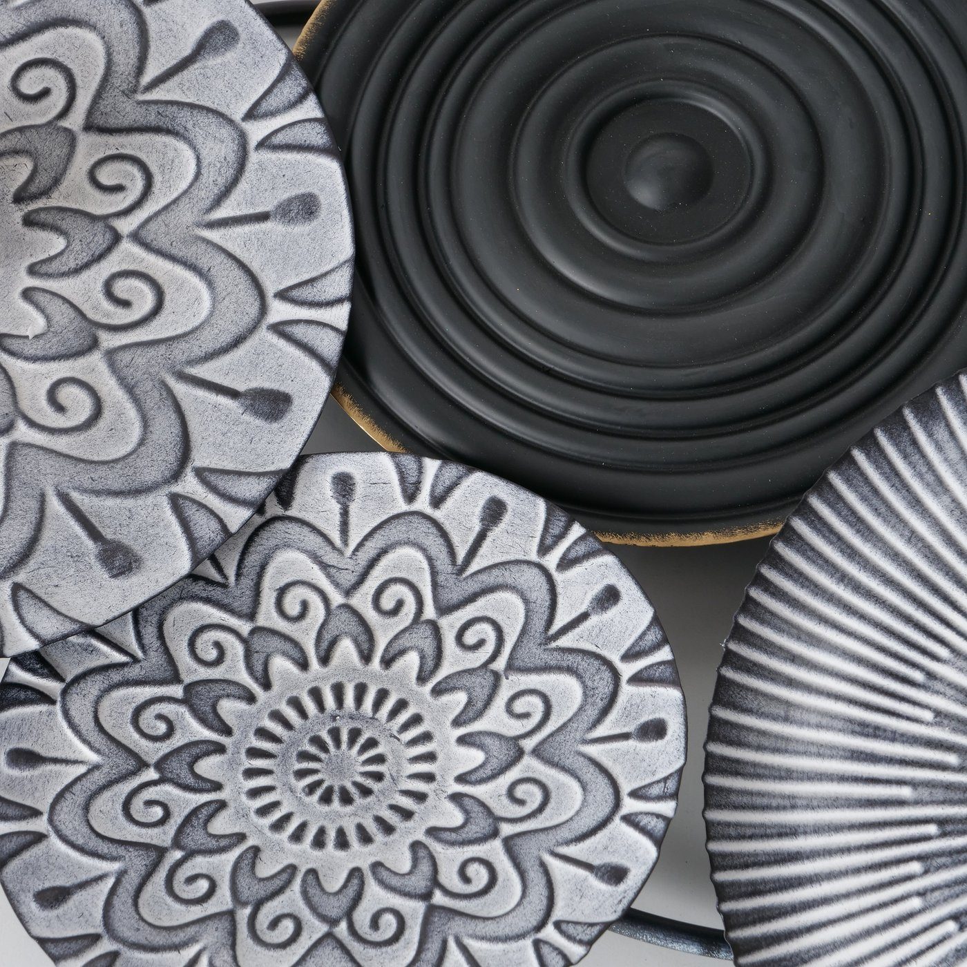 aus Kreise Metall BOLTZE "Tondo" in grau/schwarz Wanddekoobjekt B115cm,