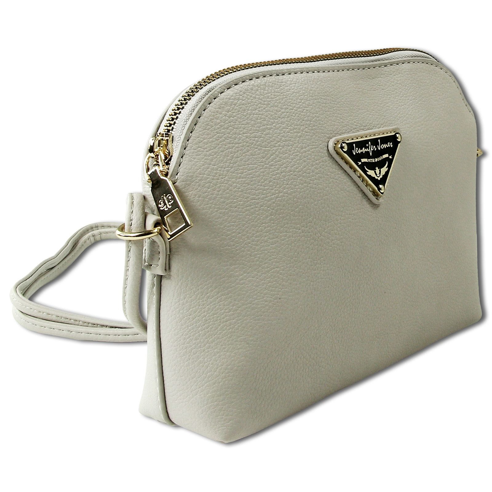 Jennifer Jones Umhängetasche Jennifer Jones Abendtasche Kunstleder (Umhängetasche), Damen Tasche in weiß, ca. 23cm Breite