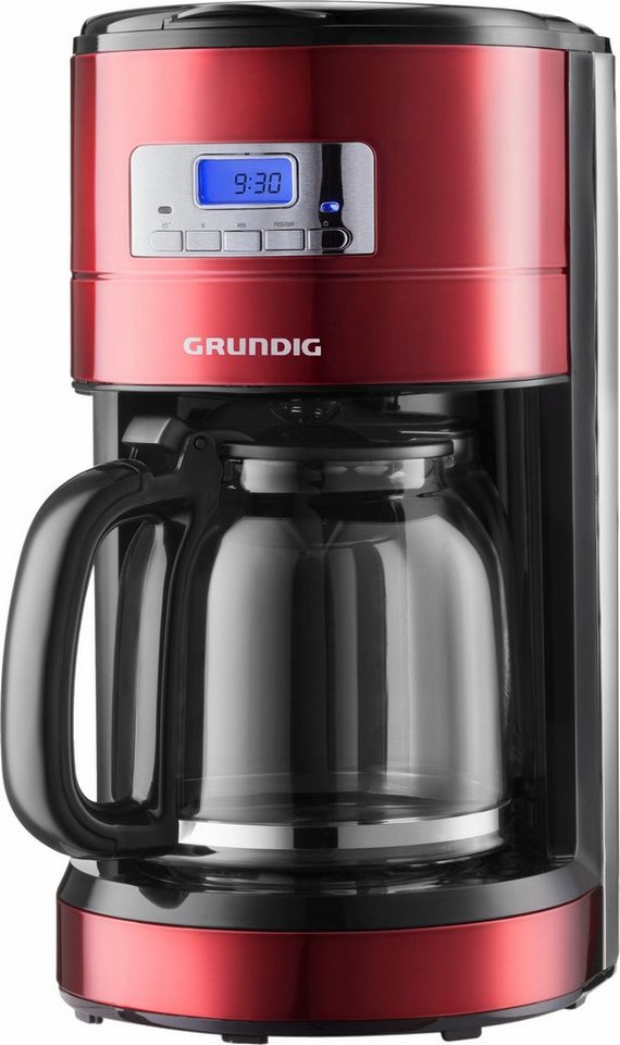 1000 Kaffeemaschine, Kaffeekanne, 6330, Grundig leistungsstarke Filterkaffeemaschine W mit KM LCD Digitaluhr, 1,8l Displey Papierfilter,