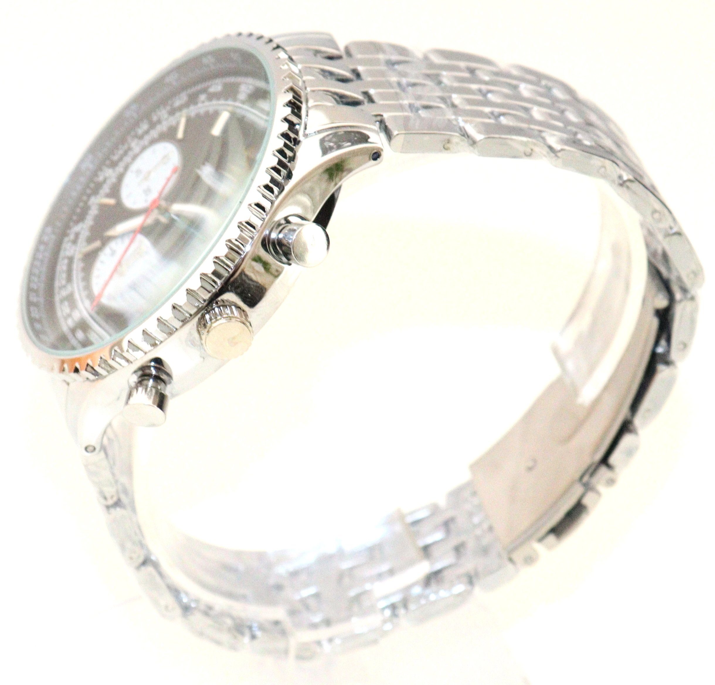 Rötting Design Quarzuhr Herrenuhr Quarz schwarzes Ziffernblatt in Flieger-Look Design DATUM, Handgelenkumfang wählbar zwischen 18 und 22 cm