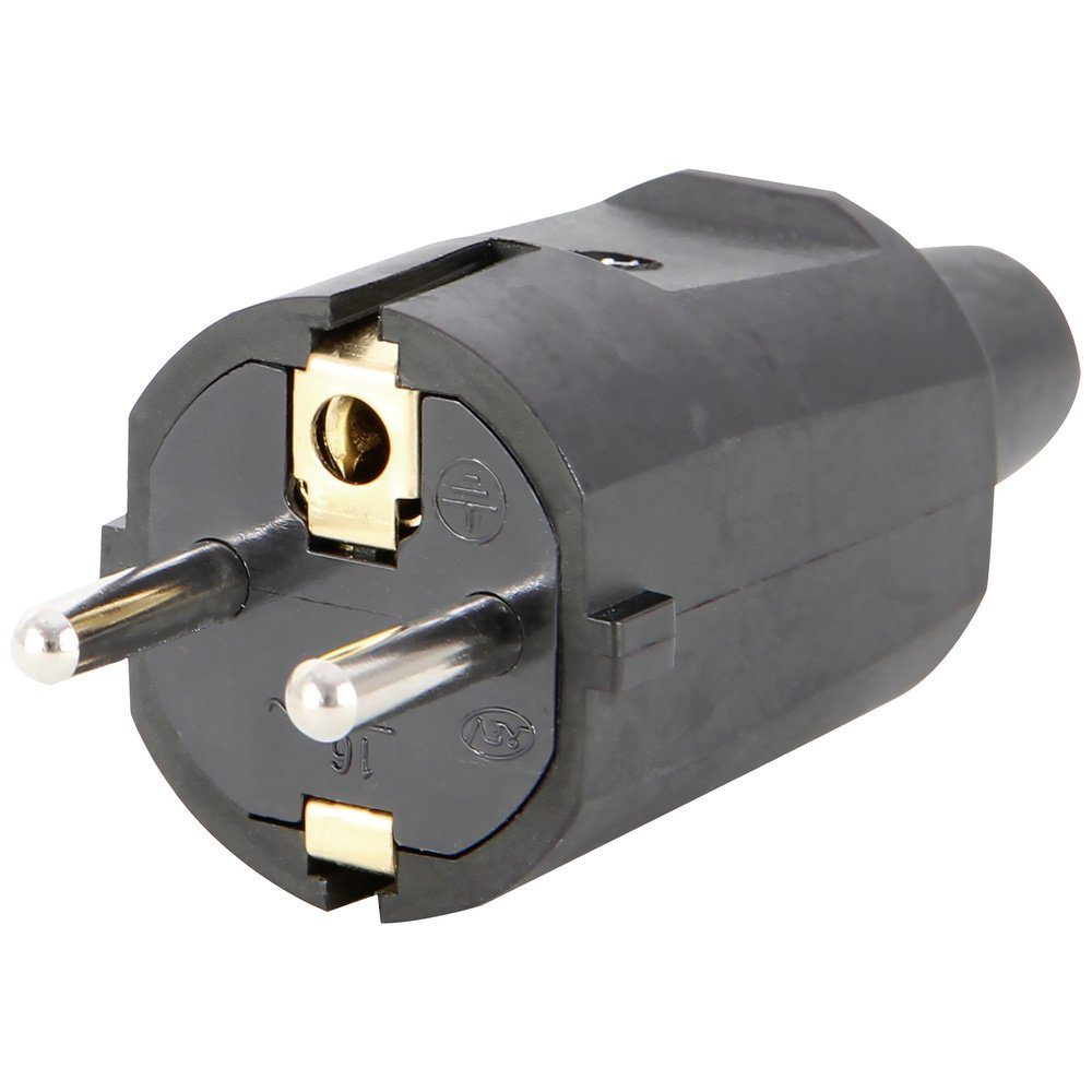 REV 0512091777 Schutzkontaktstecker Gummi 250 V Schwarz IP20 Steckernetzteil