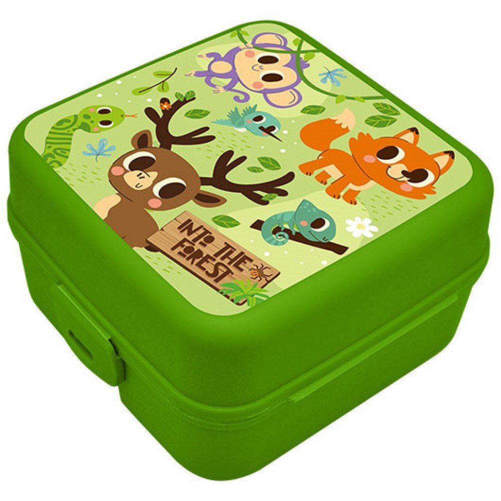 Kids Euroswan Lunchbox Brotdose mit 4 Fächern und einem Wald Motiv
