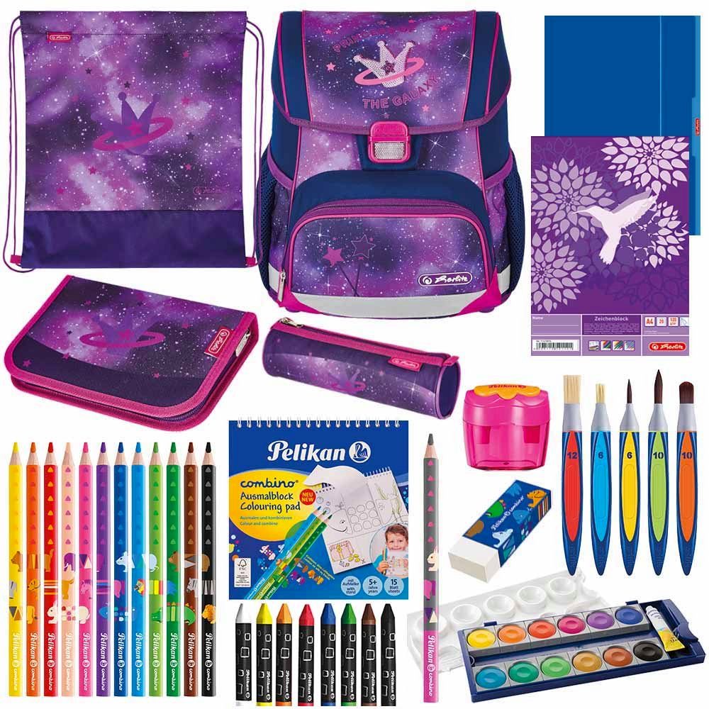 Herlitz Schulranzen Set Loop Plus 14-teilig Special Edition 2024 Mädchen Galaxy-Princess
