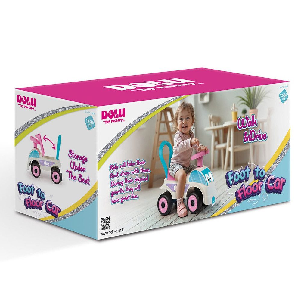 Rutscherauto Rutschfahrzeug - weiß/pink