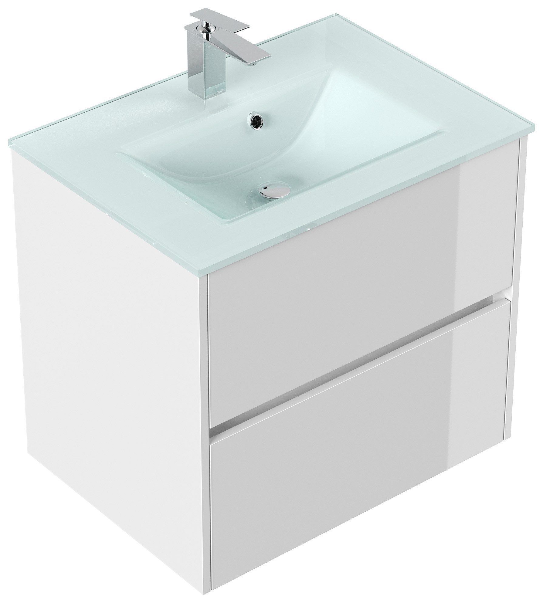 Magnolia Home Waschtisch Badmöbel Lina & Waschtisch 70cm 2 Greifraum SoftClose Auszüge weiss ho