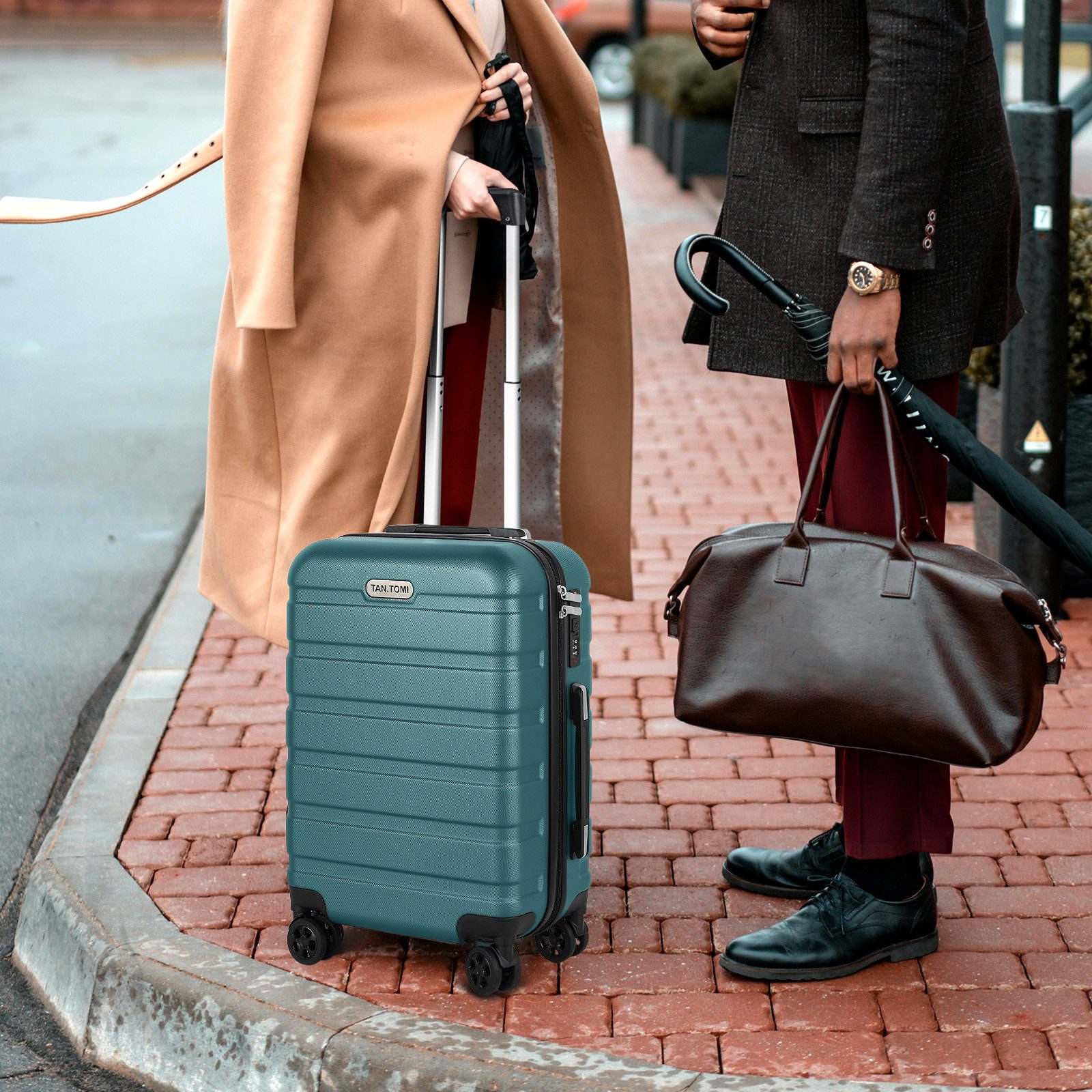 TAN.TOMI Handgepäckkoffer S/M/L/Set Koffer Hartschale Leicht Reisekoffer ABS Geräumig Haltbar, Trolley Handgepäck Große Kapazität