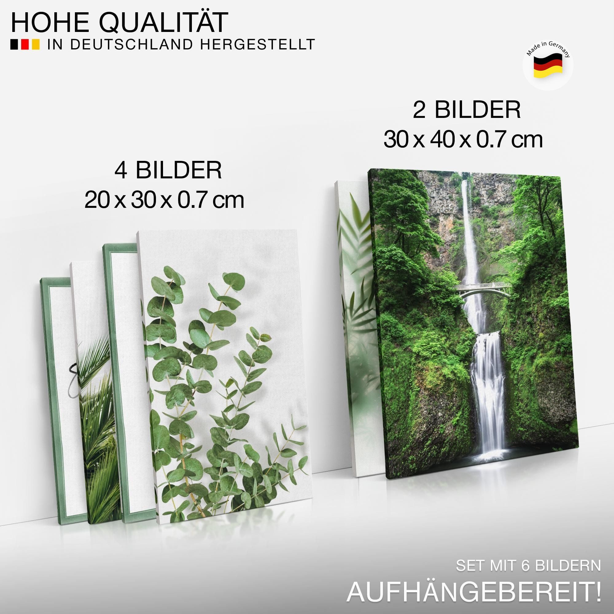 Novart Wandbild Grüne Blätter Pflanze Natur - KEIN EXTRA RAHMEN BENÖTIGT