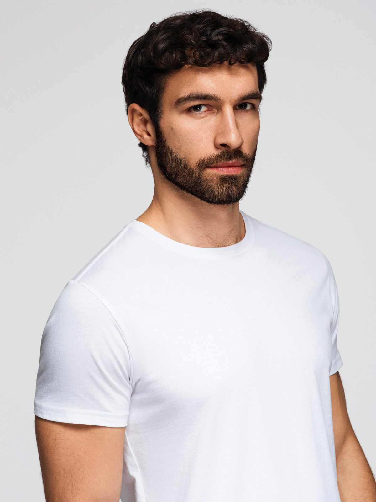 OMBRE T-Shirt Herren T-Shirt Set Baumwolle Basic Rundhals Black/white/navy M (T-Shirt-Set, 1-tlg., Set) Weiches Handgefühl