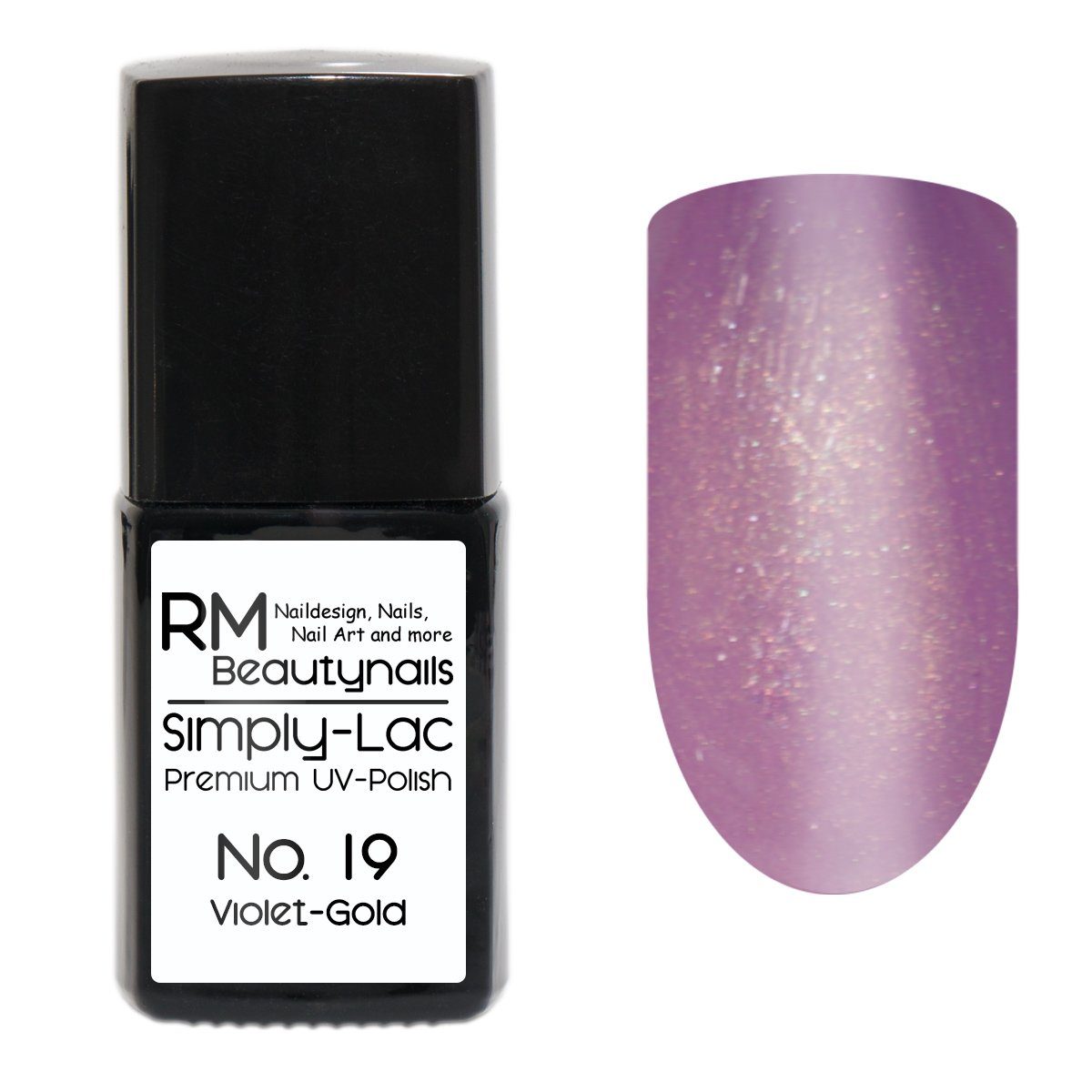 RM Beautynails Simply Premium UV-Nagellack Violet UV-Nagellack Gold 10ml UV-Polish Lac