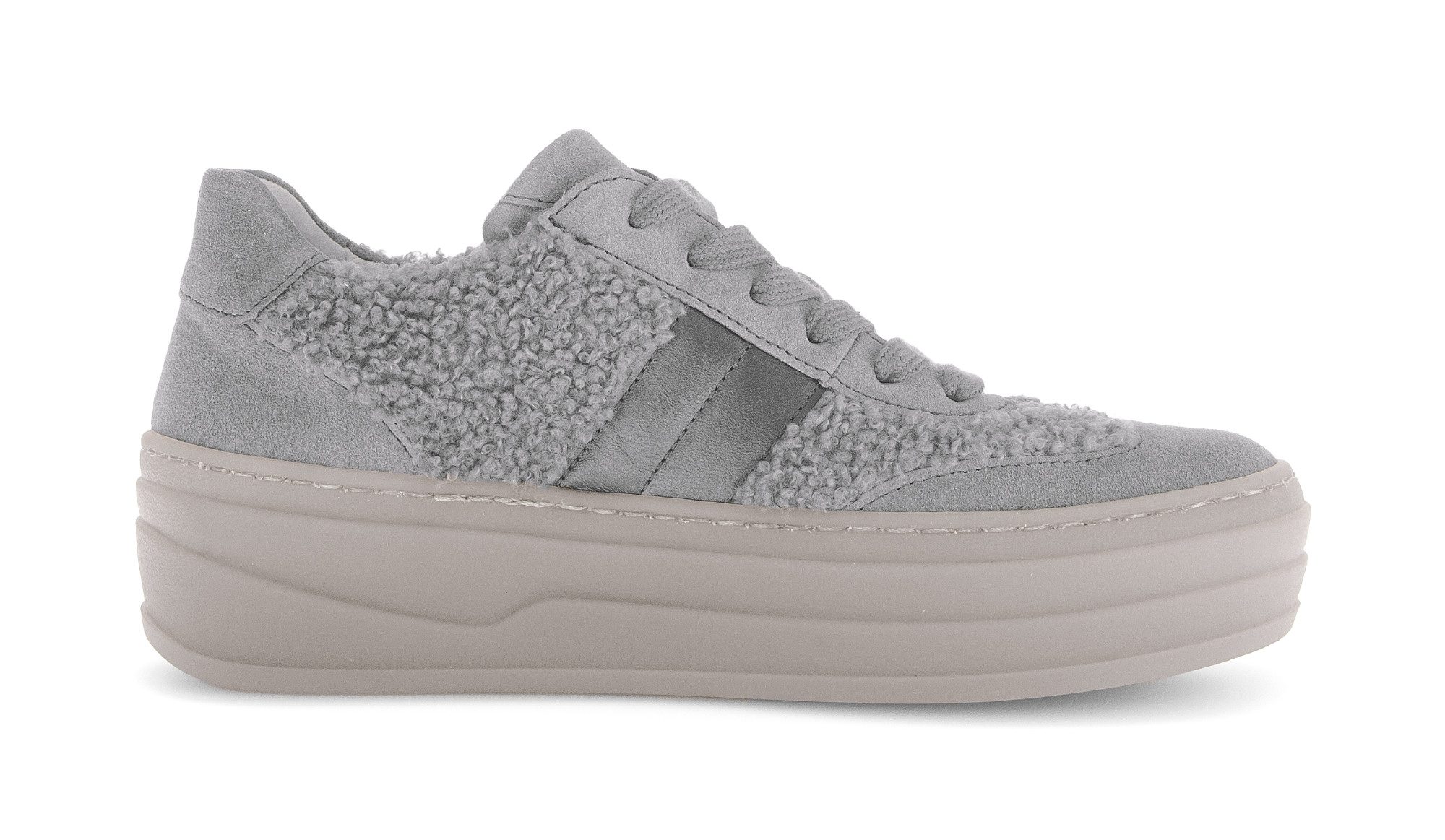 Gabor Plateausneaker Freizeitschuh, Halbschuh, Schnürschuh in Teddy-Optik