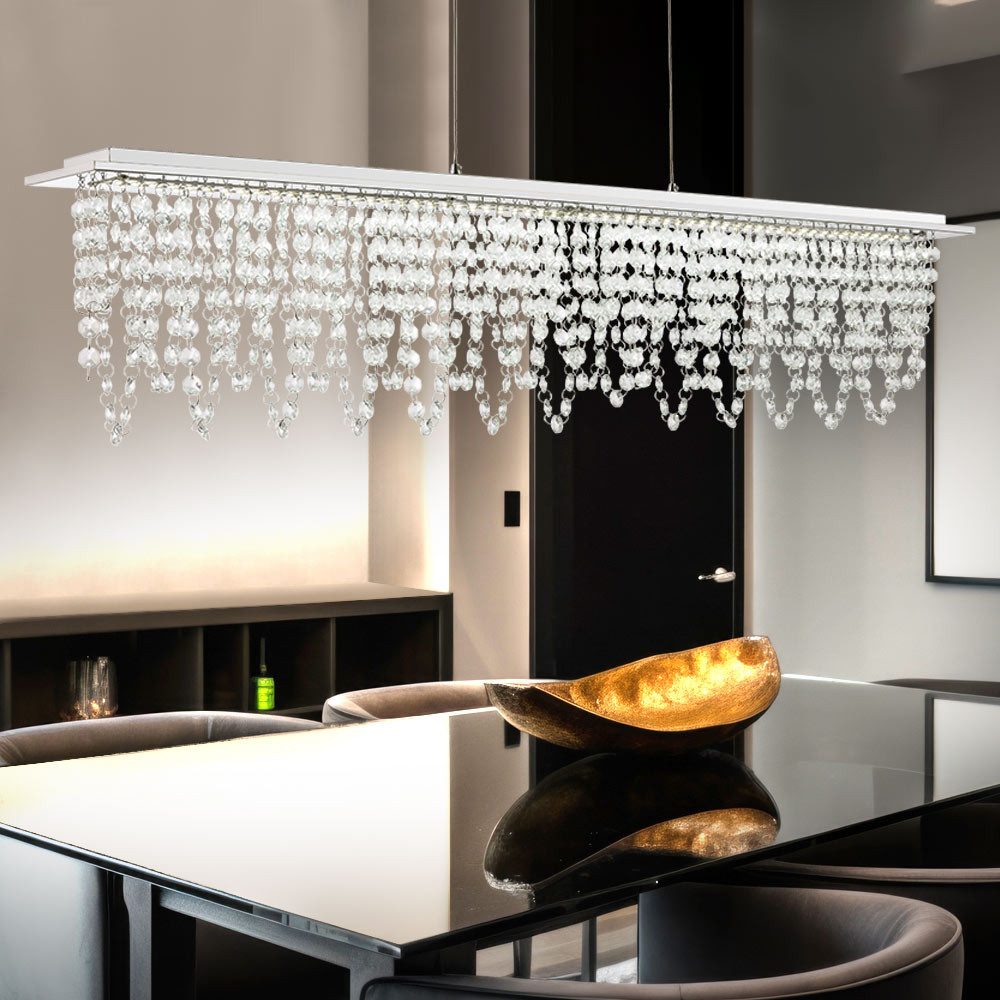 GLOBO LIGHTING LED Pendelleuchte, LED-Leuchtmittel fest verbaut, Warmweiß, Neutralweiß, Tageslichtweiß, LED Hänge Leuchte Kristall Pendel Höhe verstellbar Fernbedienung