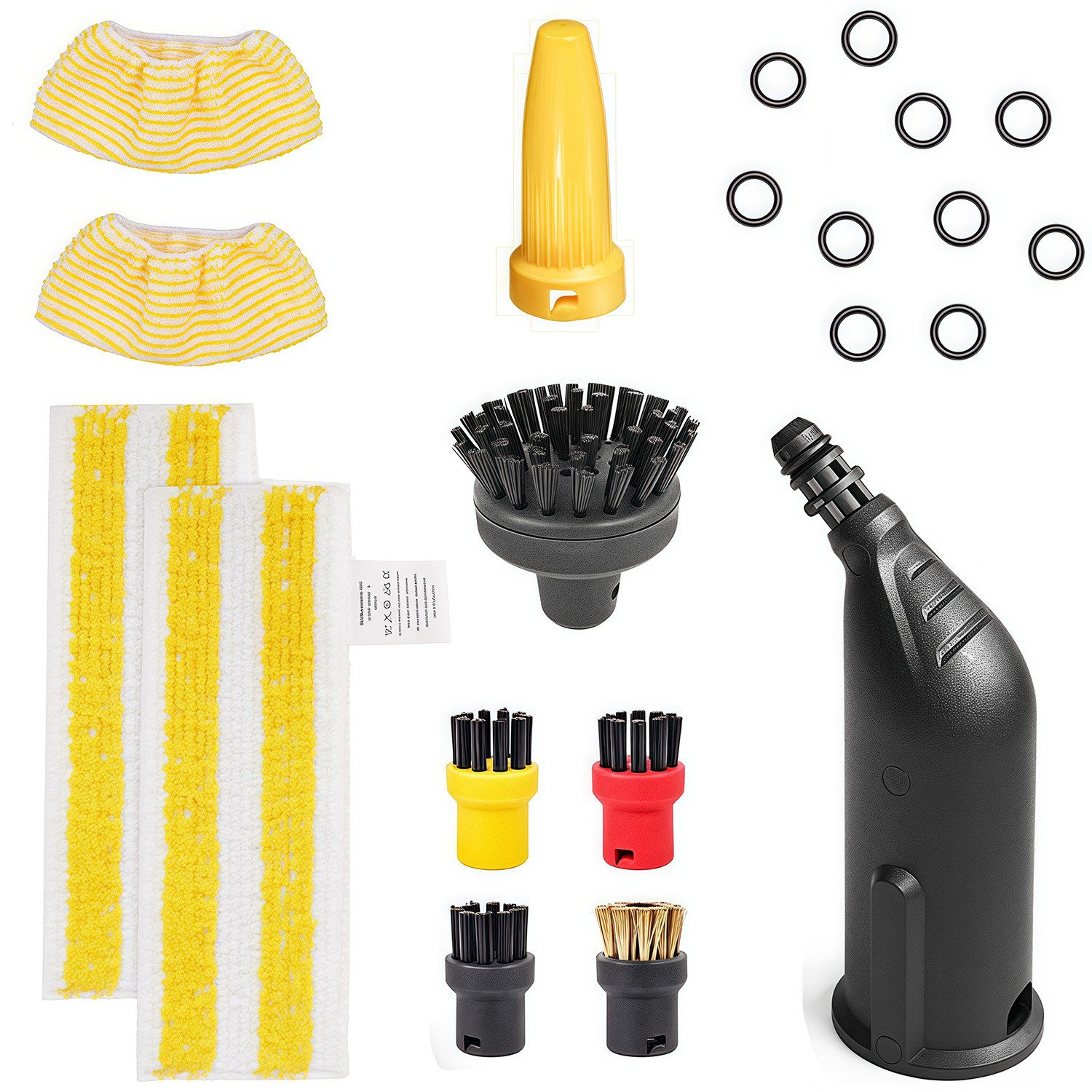 MOPUEA Reinigungsbürsten-Set 21-teilig Dampfreiniger Zubehör Set Easyfix kompatibel SC1–SC5, (Einfach zu wechseln, langlebig und ideal für gründliche Haushaltsreinigung im Alltag, 21-tlg., Mikrofaser Steam Mop Lappen Bürstenkopf Düsenzubehör), für Küche,