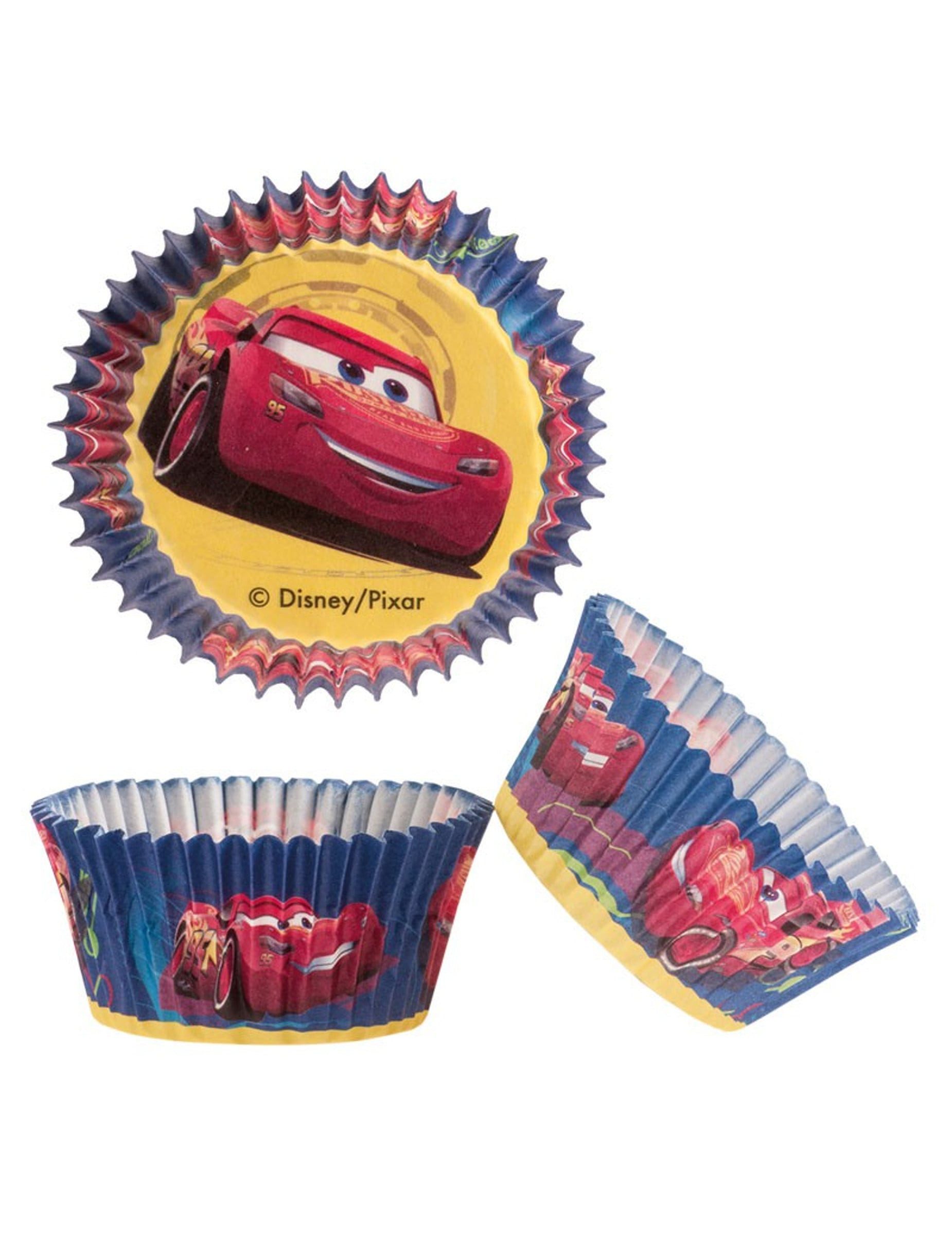 deKora Kostüm Cupcake Papierförmchen Cars 25 Stück bunt 5 x 3 cm