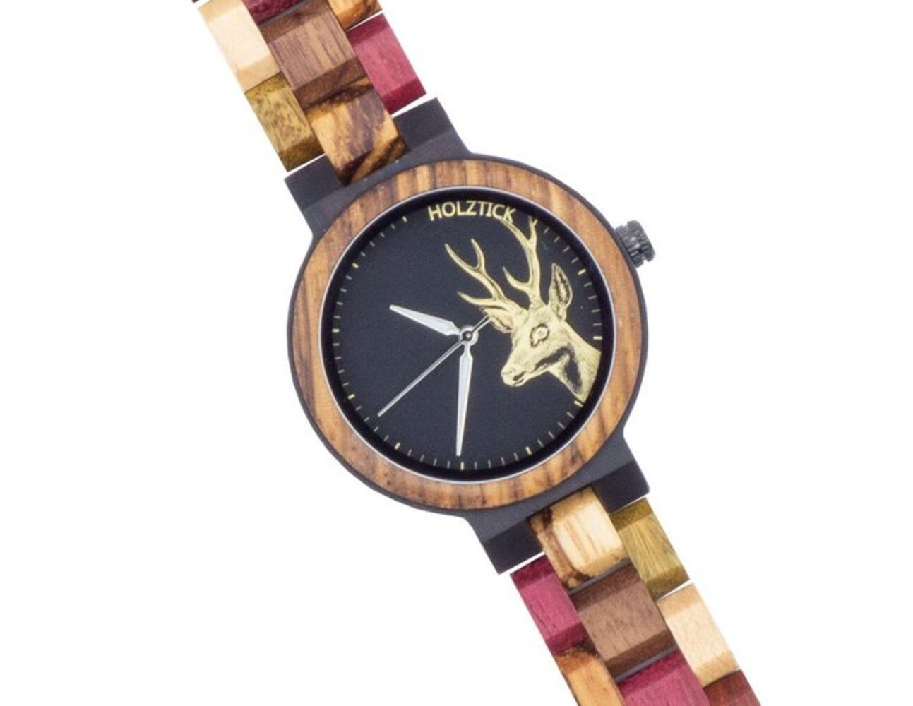 Holztick Bavaria Quarzuhr Edelweiss EDELWEISS, schönes Farbspiel aus Sandel günstig online kaufen