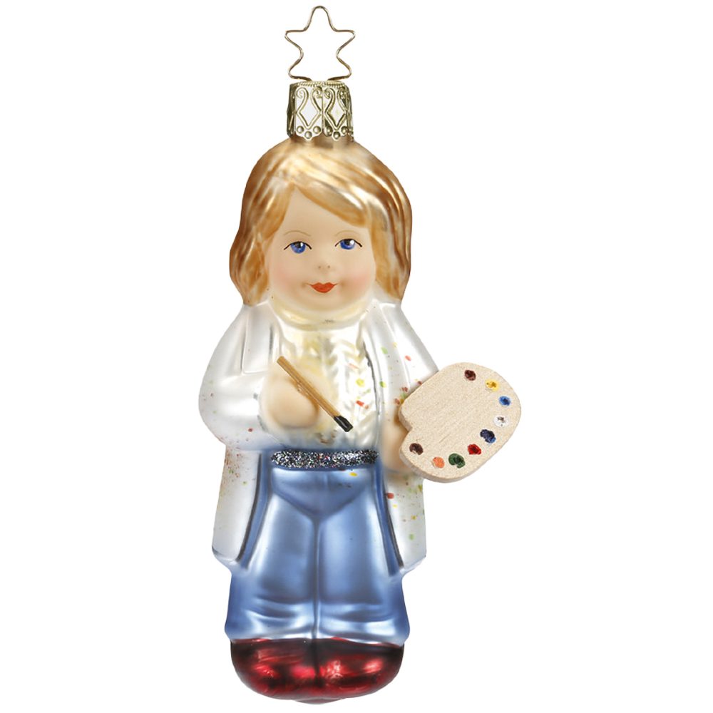 INGE-GLAS® Christbaumschmuck Ich mal Dir was 11cm (1-tlg), mundgeblasen, handbemalt | Dekohänger