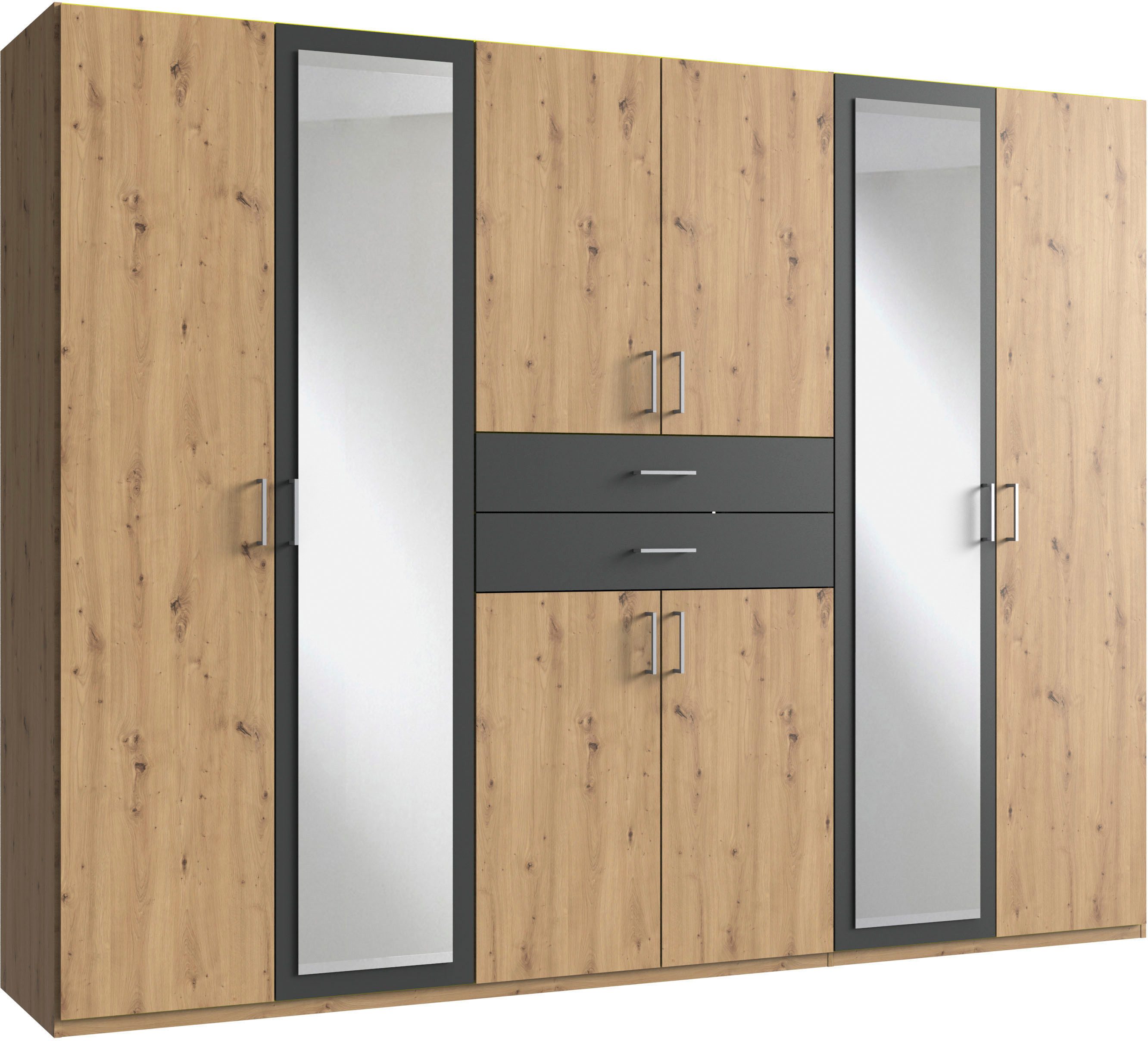 Wimex Kleiderschrank Diver Drehtürenschrank mit Spiegel, in der Breite 270cm Bestseller Schlafzimmerschrank wahlweise 3 Innenausstattungen