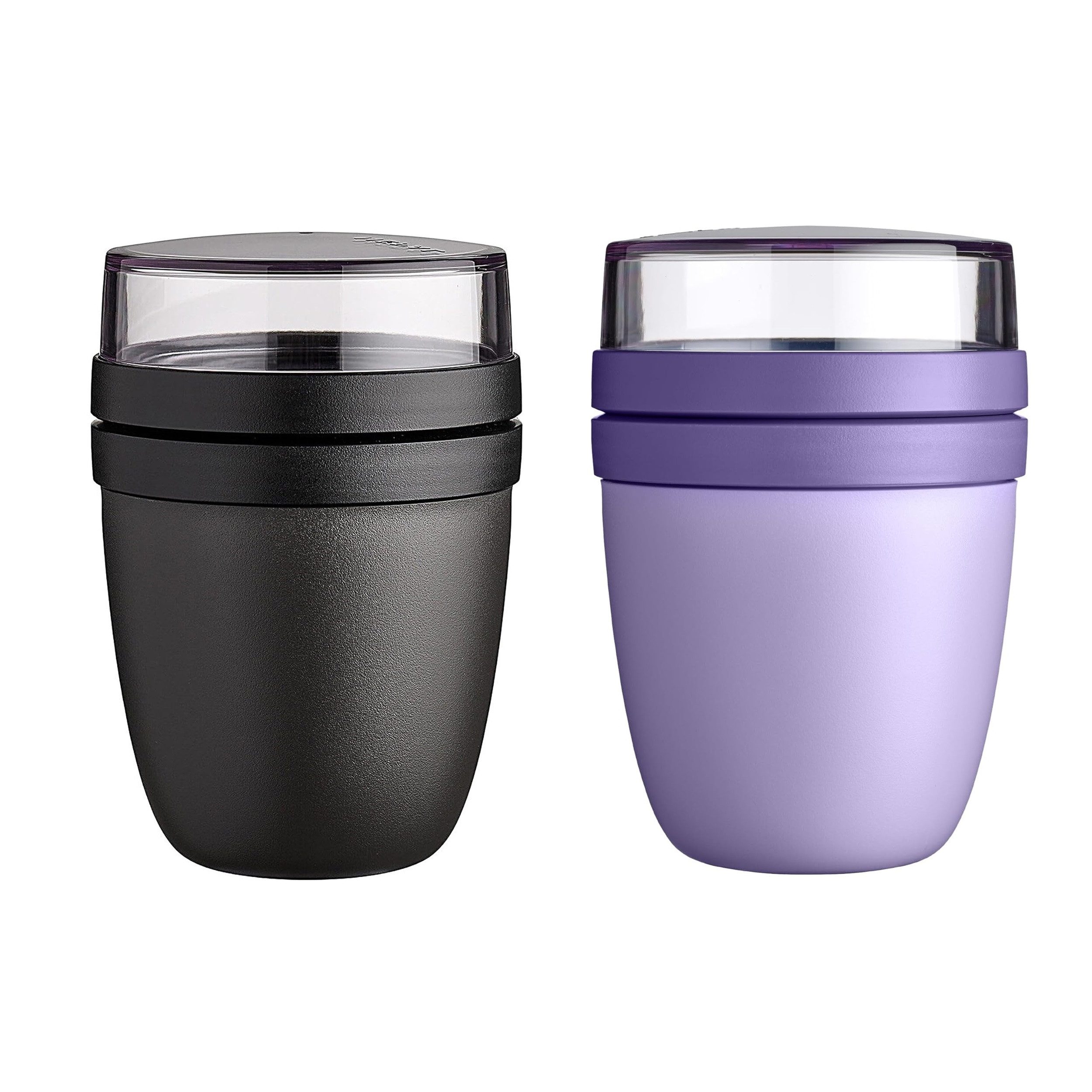 Lunchbox Lunchpot Ellipse Mixed, Nordic Black + Vivid Lilac, 500 + 200 ml
