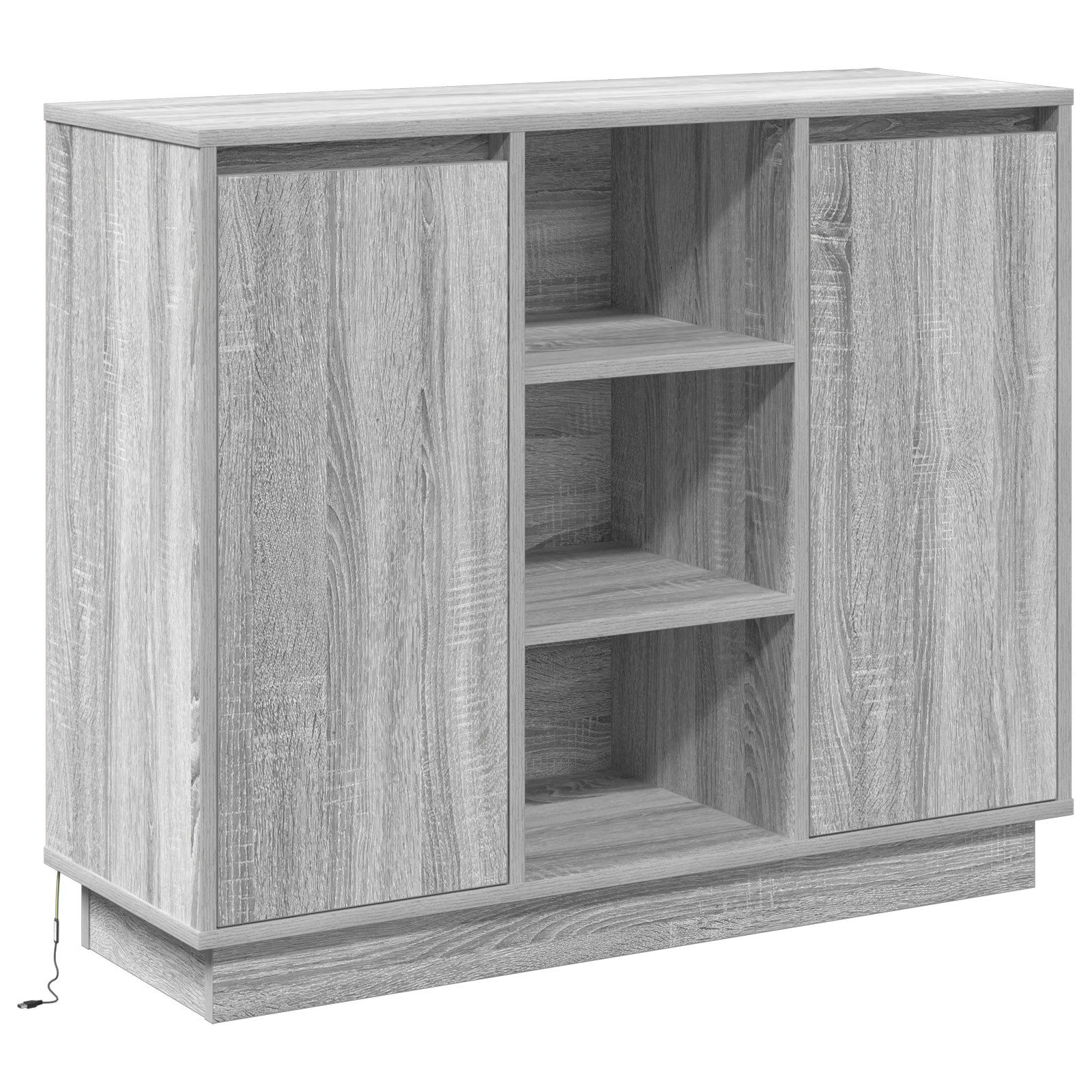 vidaXL Nachttisch Sideboard mit LED Grau günstig online kaufen