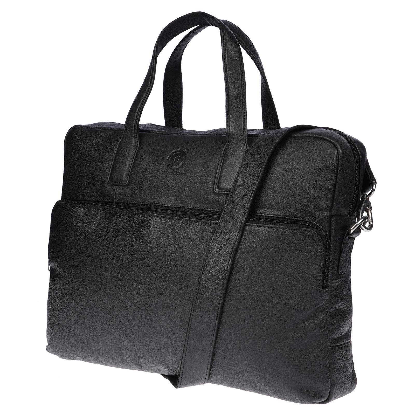 Christian Wippermann Businesstasche 15 Zoll Leder Laptoptasche Aktentasche Arbeitstasche Tasche Herren (1 tlg), Büro Messenger Bag