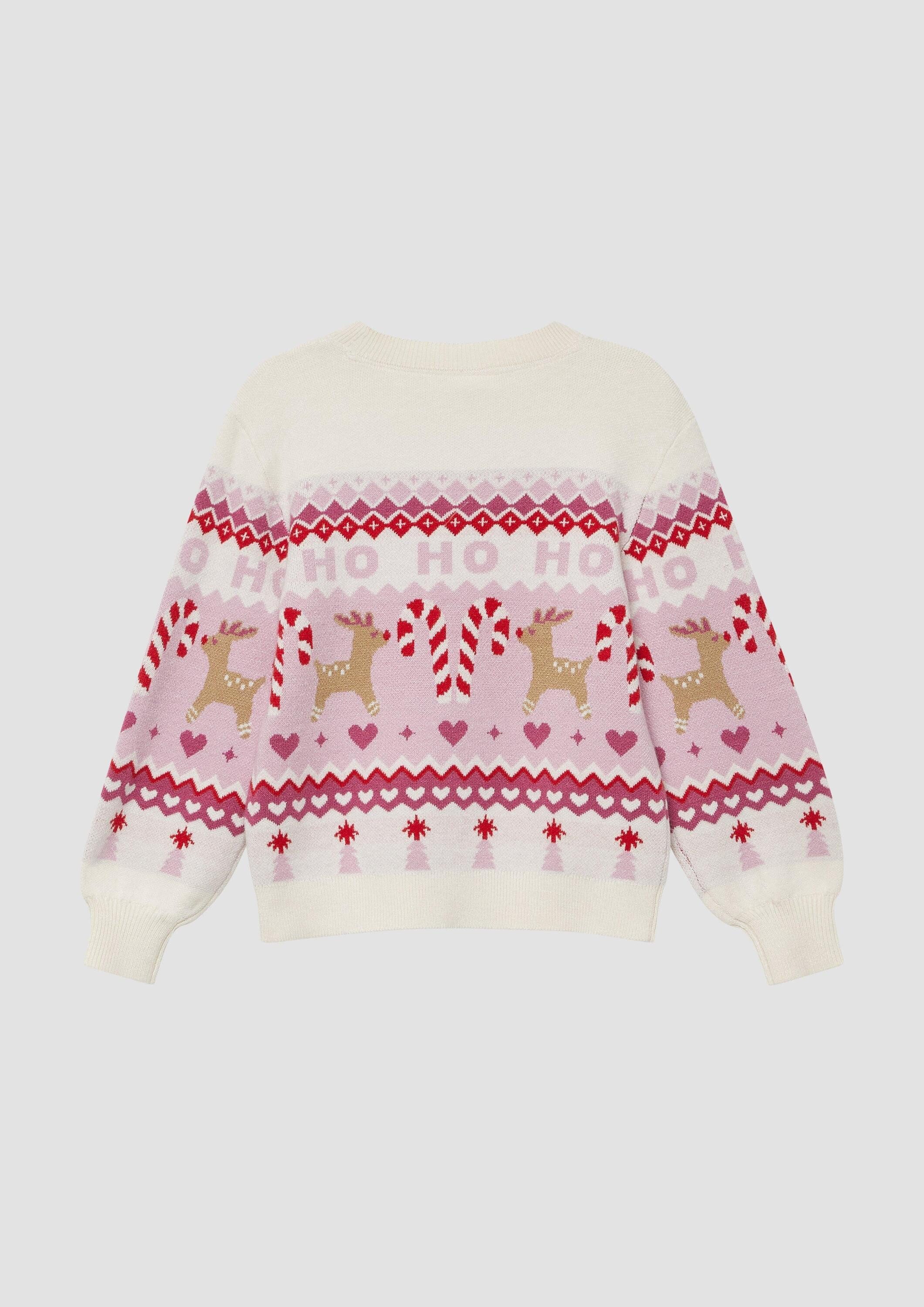 s.Oliver Longpullover Strickpullover Strickpullover mit Weihnachtsmotiven