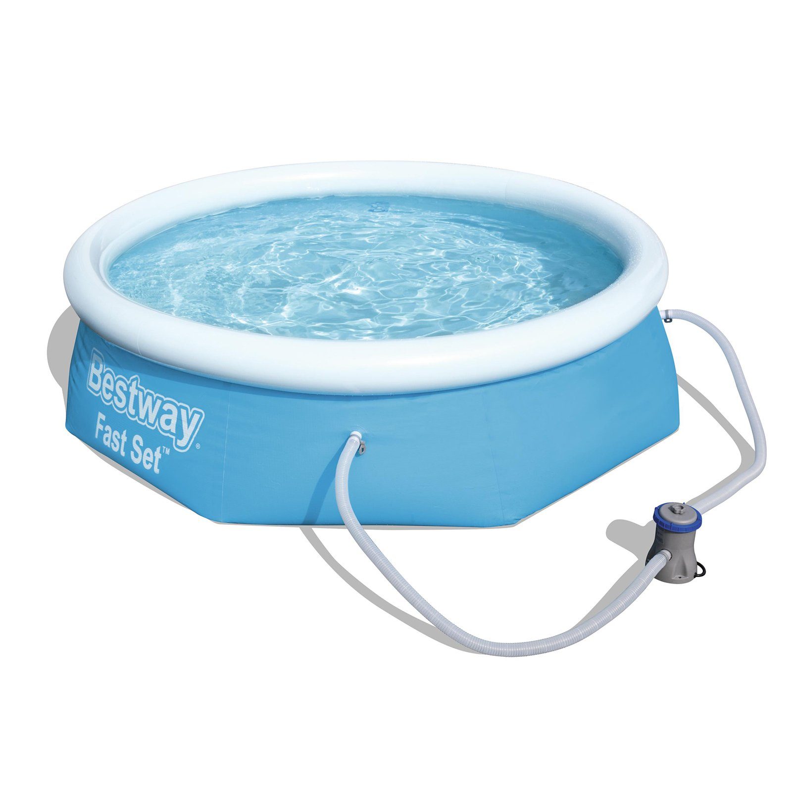 BESTWAY Quick-Up Pool Fast Set Pool Rund Swimmingpool mit Filterpumpe Filter 244x66cm