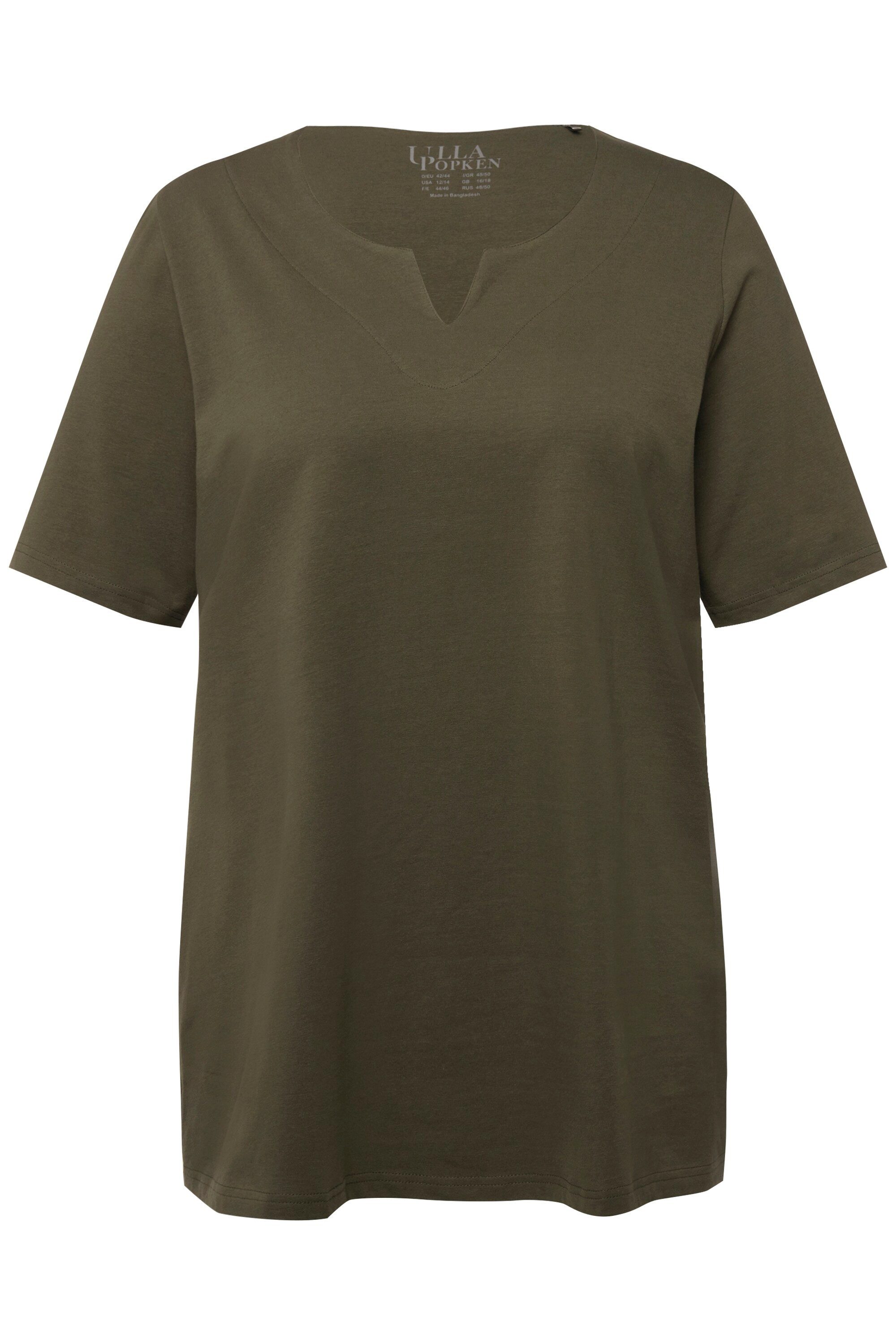 Ulla Popken T-Shirt T-Shirt A-Linie Tunika-Ausschnitt günstig online kaufen