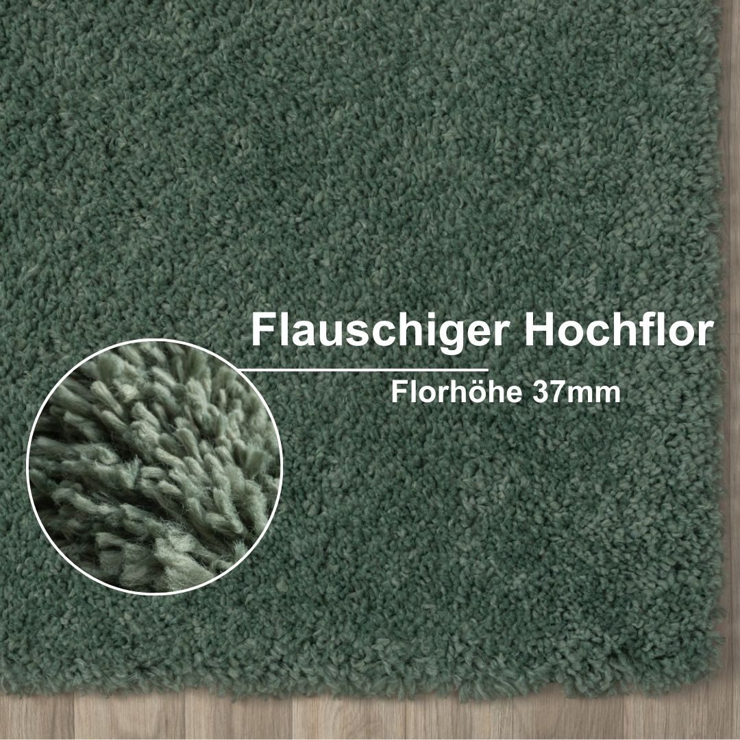 Myflair Möbel & Accessoires Hochflor-Teppich My Shaggy, rechteckig, Höhe: 37 mm, Uni-Farben, leicht glänzend, extra weich, auch in rund & als Läufer – Bild 5 von 5