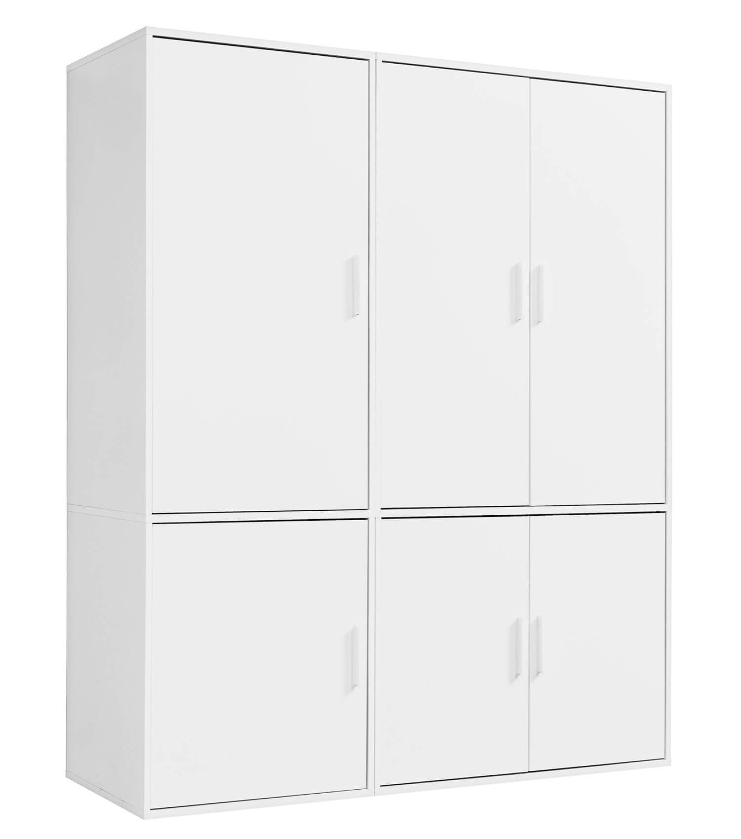 mokebo Kleiderschrank Der Grenzenlose (6-Türig mit Fächern) Garderobenschrank, Schlafzimmerschrank oder Schrank groß in Weiß