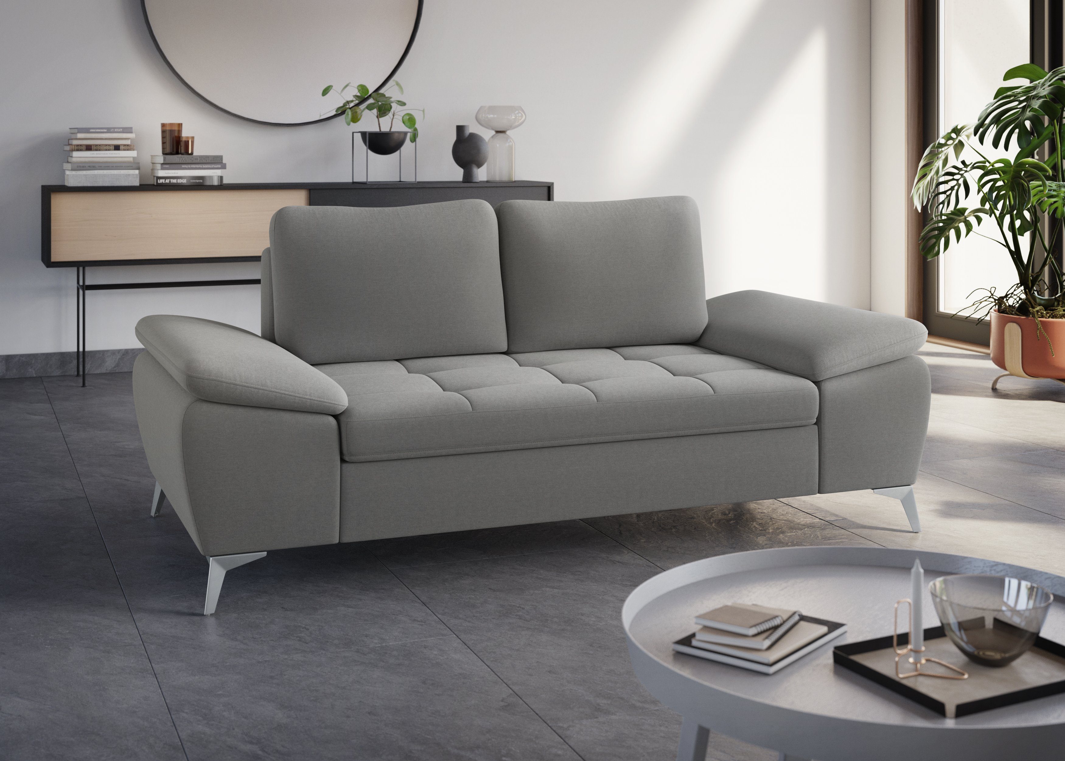 sit&more 2-Sitzer Latigo, mit hochwertigen Metallfüßen