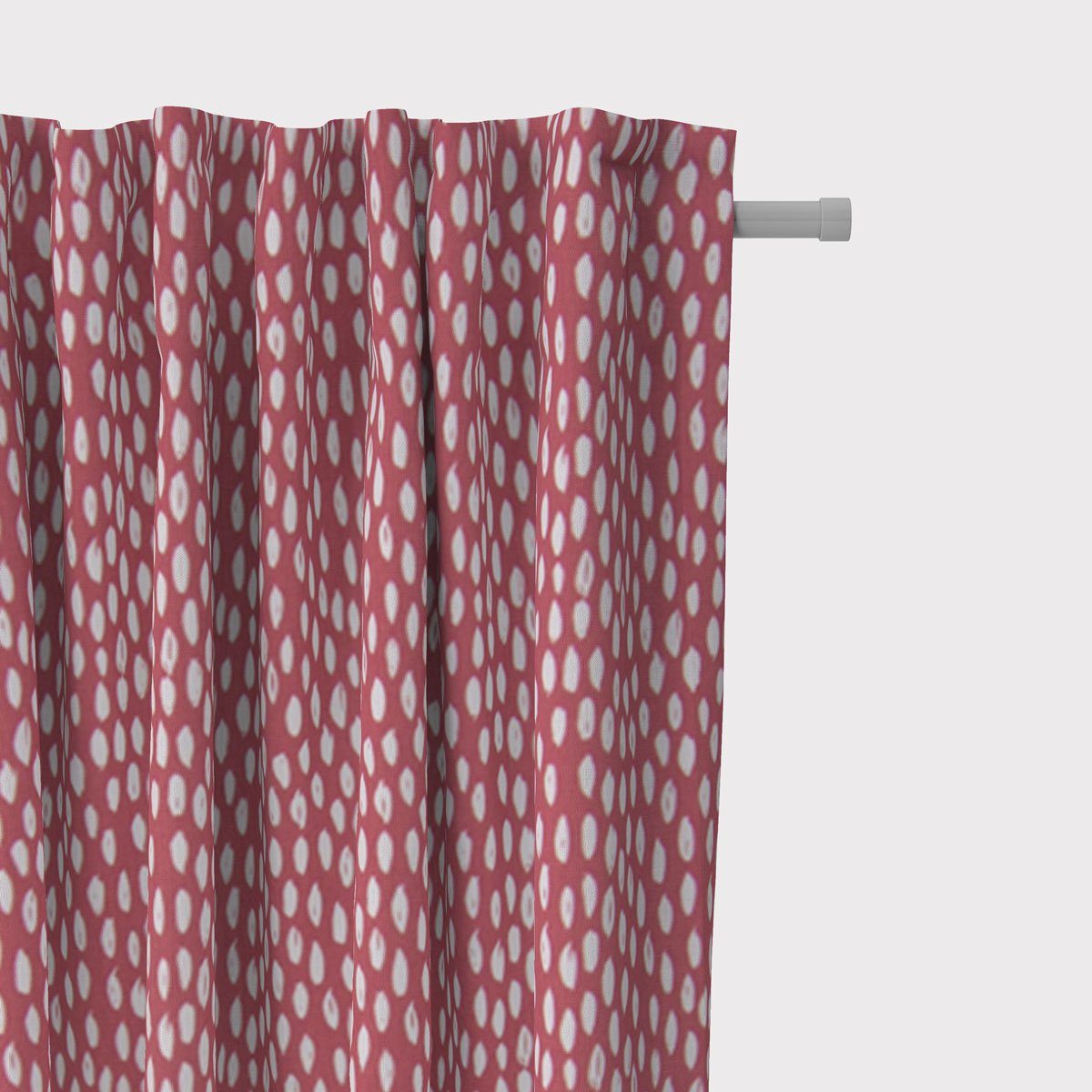 Vorhang SCHÖNER Smok-Schlaufenband 245cm, (1 blickdicht, LEBEN. rot vorgewaschen Baumwolle, Tropfen made LEBEN., Kleckse handmade, St), SCHÖNER in Germany, Vorhang