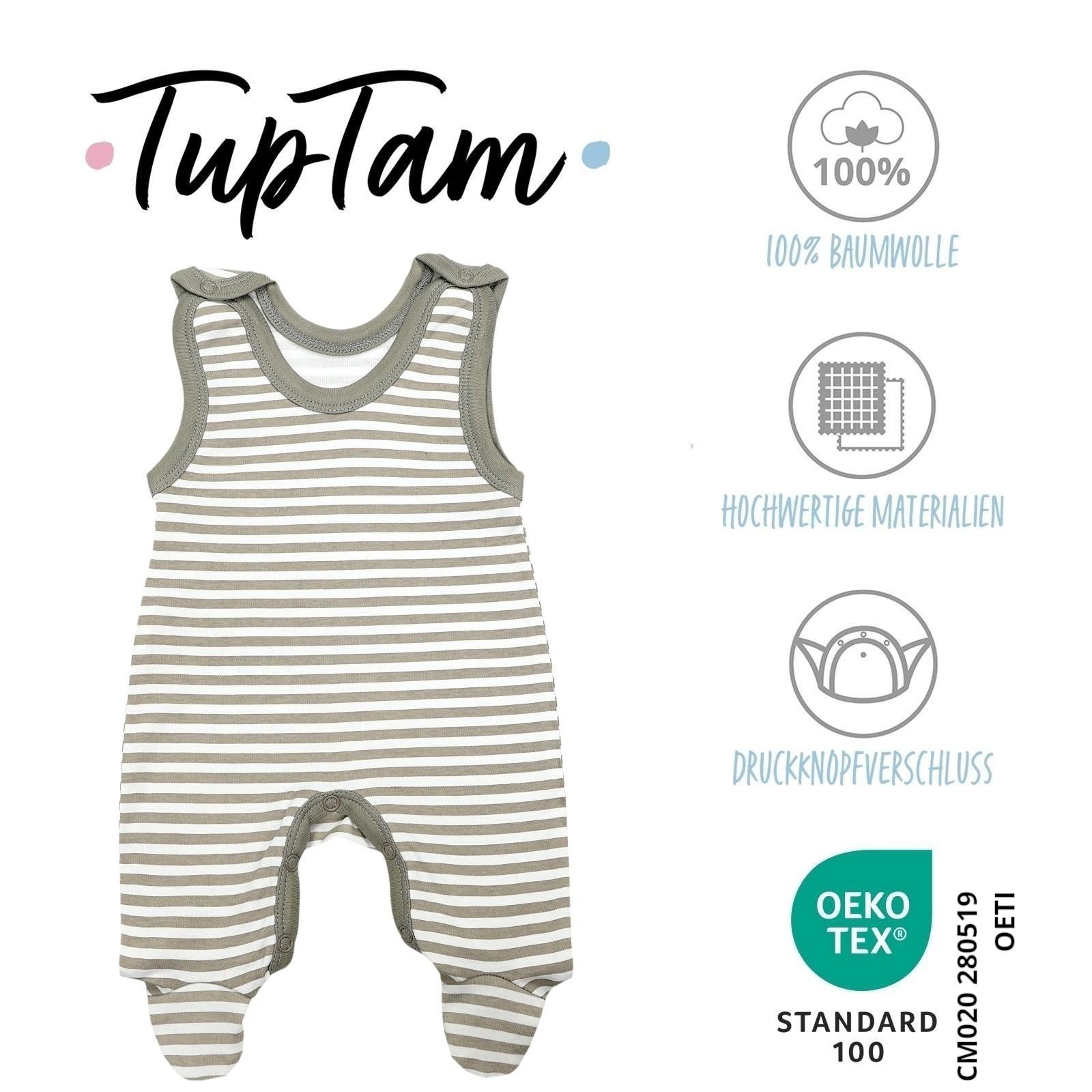 TupTam Strampler TupTam Baby Mädchen Strampler mit Fuß 3er Pack