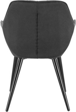 Woltu Esszimmerstuhl (4 St), mit Armlehnen, Design Stuhl, Stoffbezug, Metall