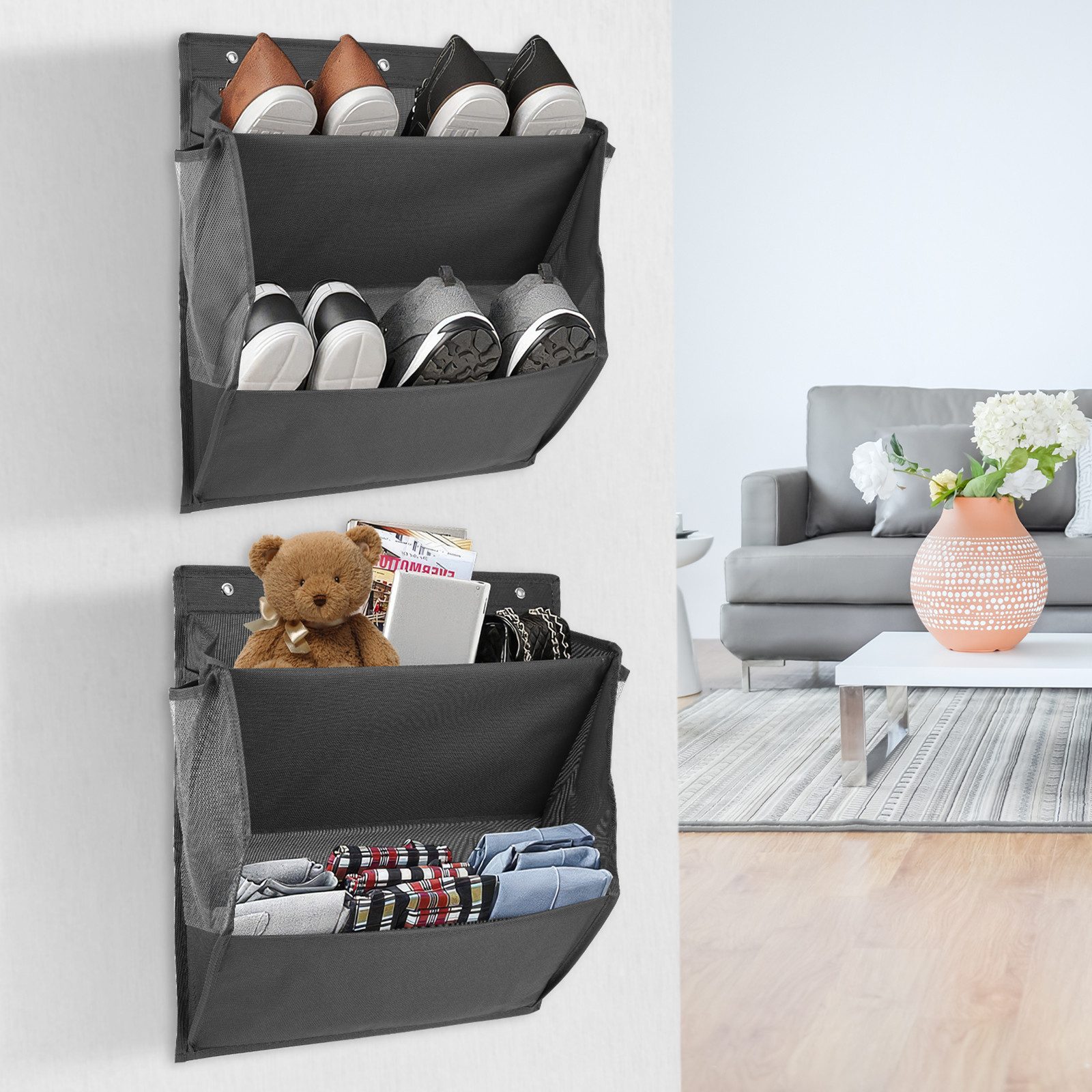 BlingBin Schuhregal 2 Stück Schuhregal Wandmontage, Schuhregal Wand mit Hak günstig online kaufen