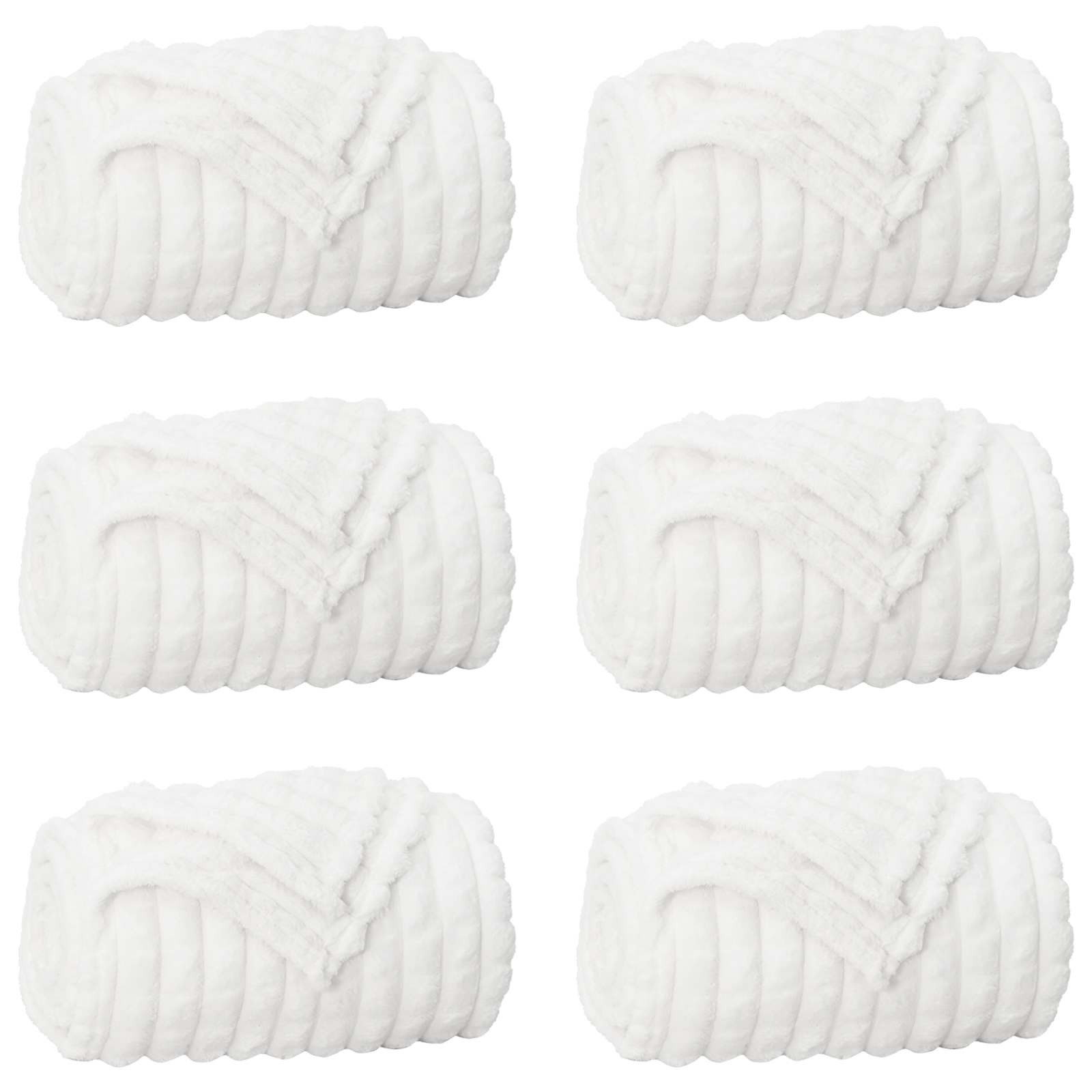 vidaXL Bettüberwurf Wohndecken 6 pcs Weiß 200 x 150 cm Fleece