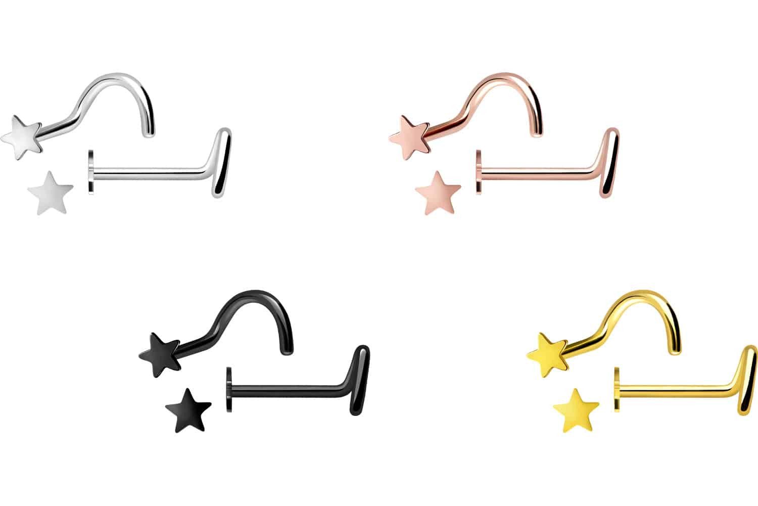 PIERCINGLINE Nasenpiercing Chirurgenstahl Nasenstecker STERN (Nasenstecker günstig online kaufen