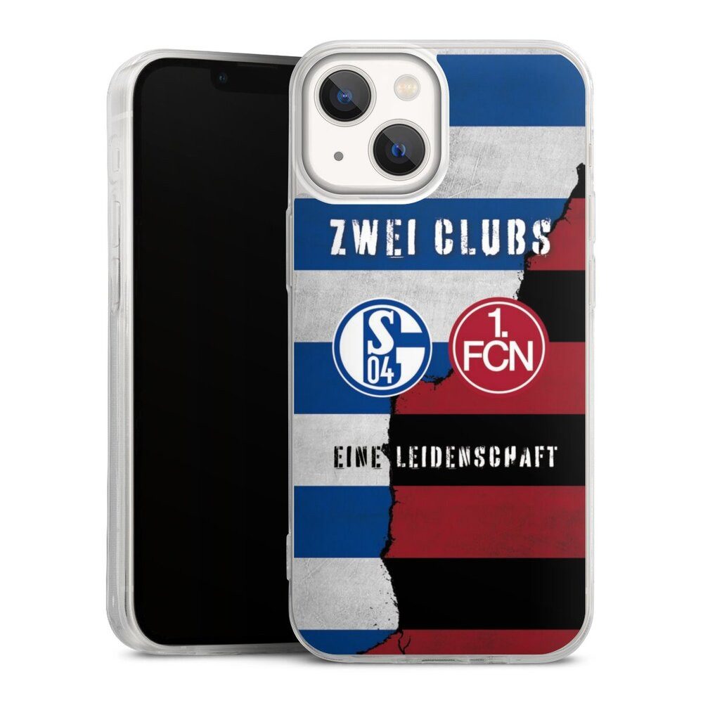 DeinDesign Handyhülle FC Schalke 04 1. FC Nürnberg Freundschaft, Apple iPhone 13 Mini Slim Case Silikon Hülle Ultra Dünn Schutzhülle