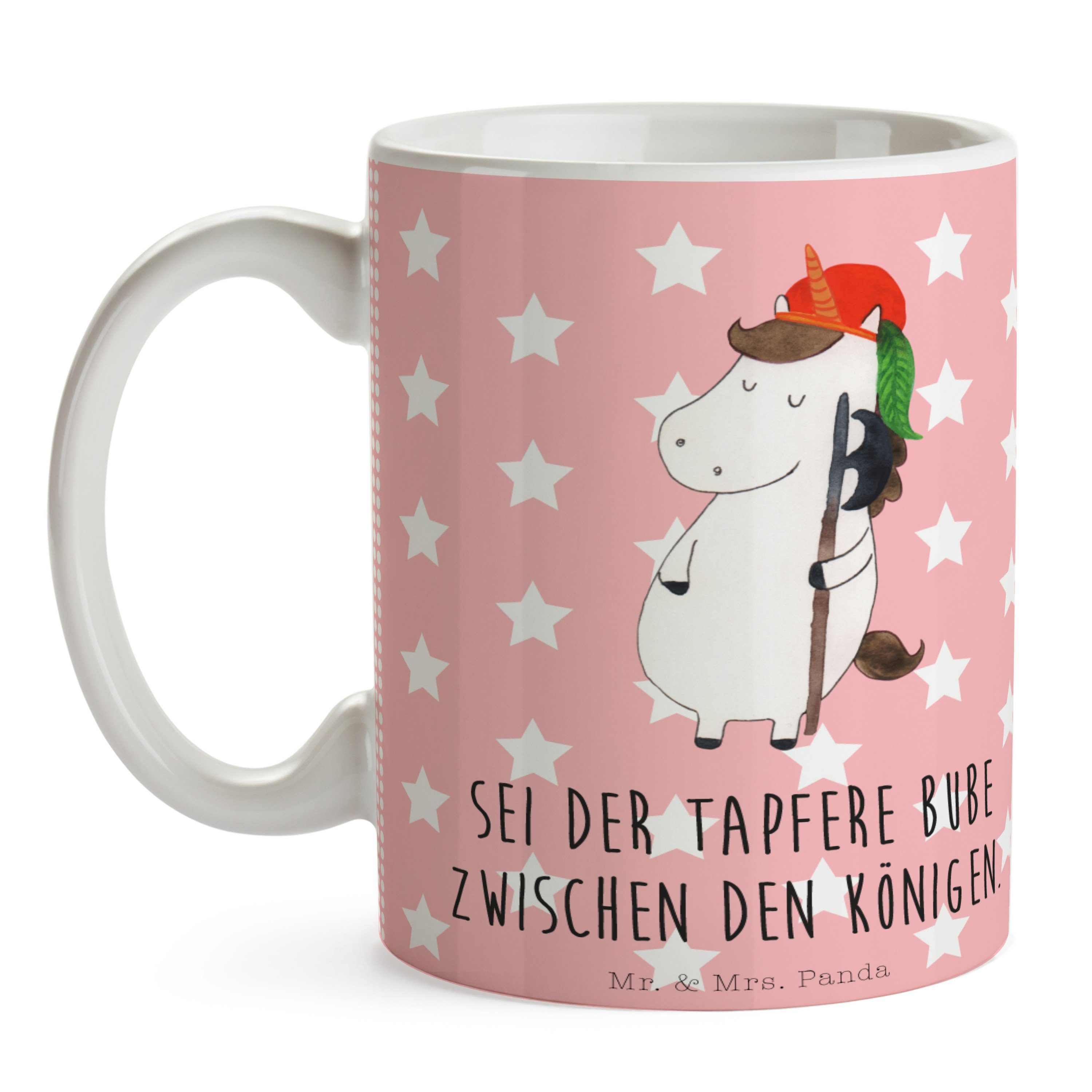 Mr. & Einhörner, Bube Panda - Mrs. - Tasse Gesche, Pastell Einhorn Rot Mittelalter, Keramik Geschenk