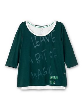 Sheego T-Shirt Große Größen mit Ausbrennerdruck und Top im Set