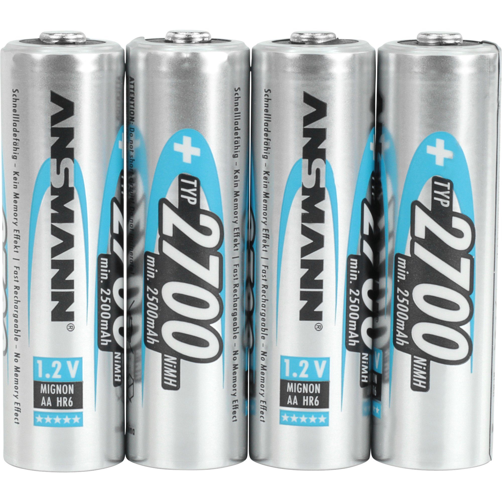 ANSMANN AG Ansmann 2700mAh, Akku, (4x AA (Mignon) Akku (1,2 V V)