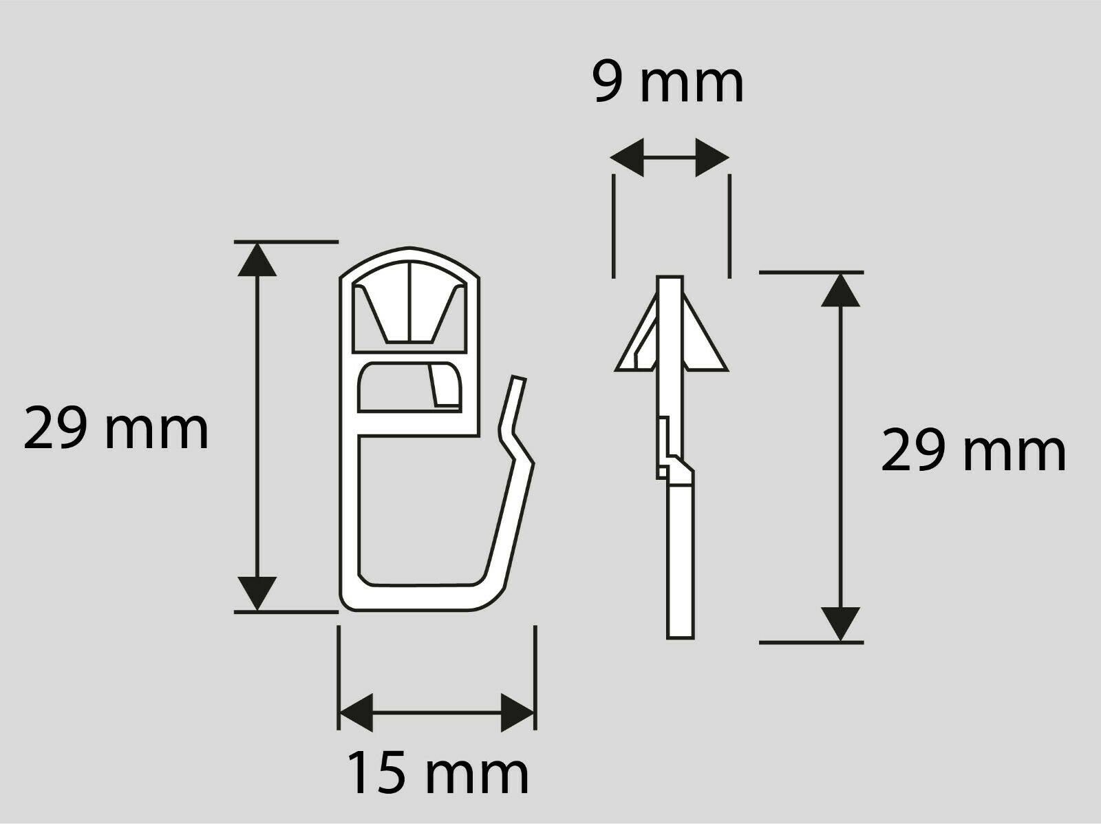 Clever-Kauf-24 Gardinengleiter Klick-Gleiter Haken 3,5-4mm 20 Stück Gardinengleiter Innenlauf, (20-St) – Bild 3 von 4