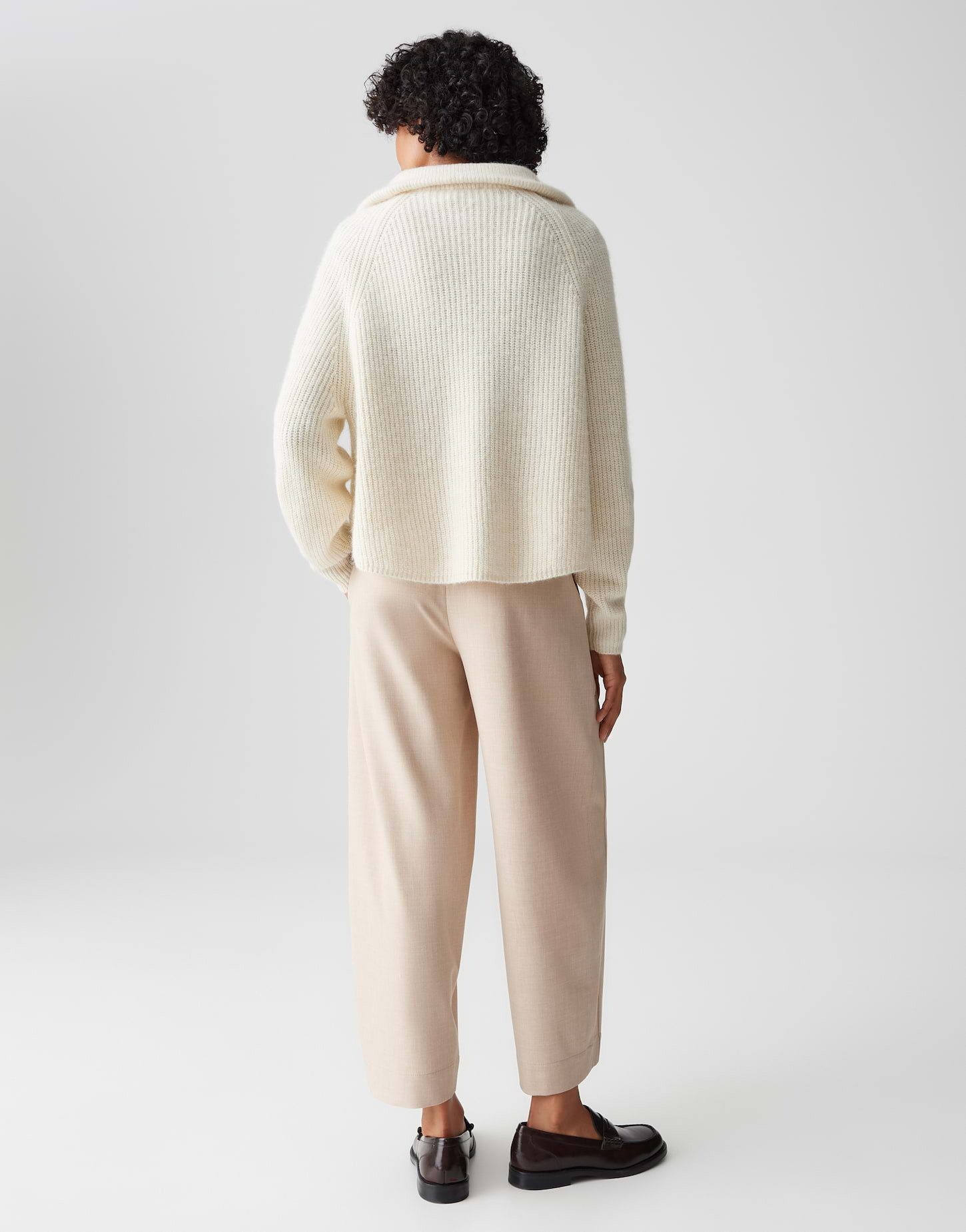 OPUS Strickpullover POY Loose Rippstrick POY Loose Rippstrick Troyer weite Passform, weicher Griff, wärmend