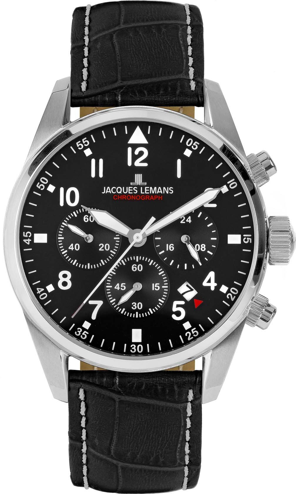 schwarz Chronograph Barcelona, Jacques Lemans 42-2A