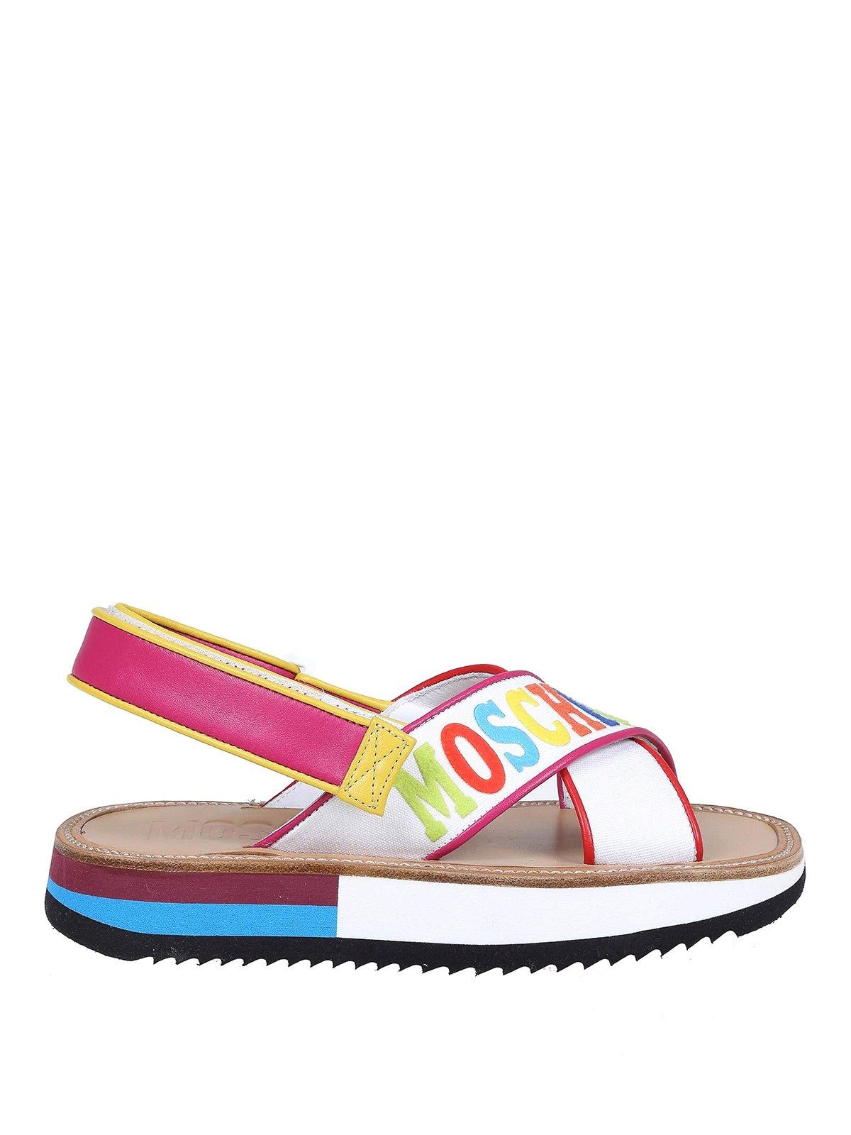 Moschino MOSCHINO SANDAL LOD. RO MZ9/35 OLONA BIA MULTICOLOURS Damen Sandale Klettverschluss, Logoprägung