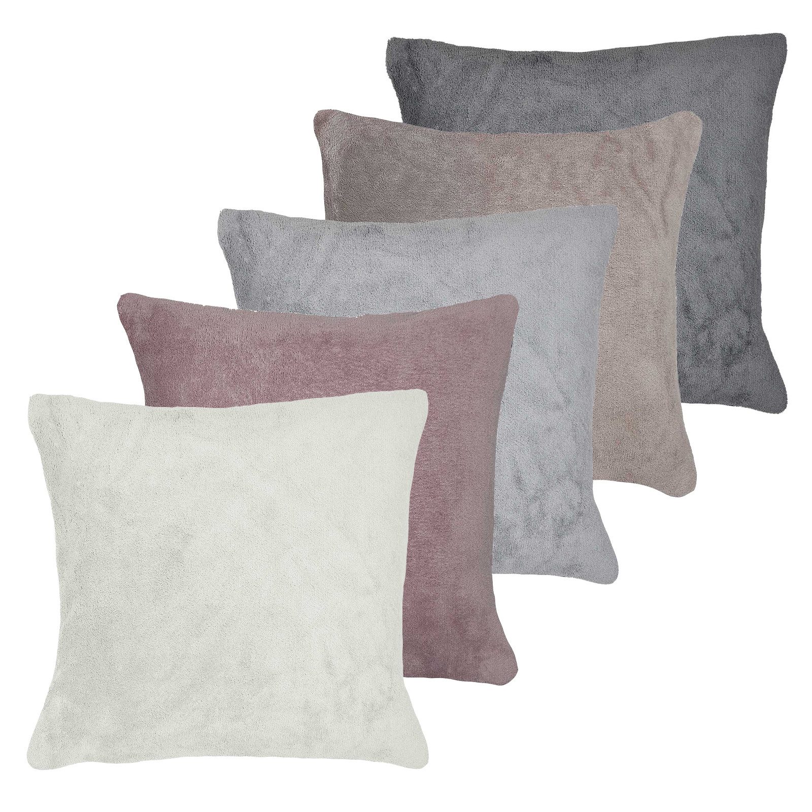 Casa Colori Kissenbezug Fleece 50x50 cm Plüsch Flausch Microfaser uni - sup günstig online kaufen
