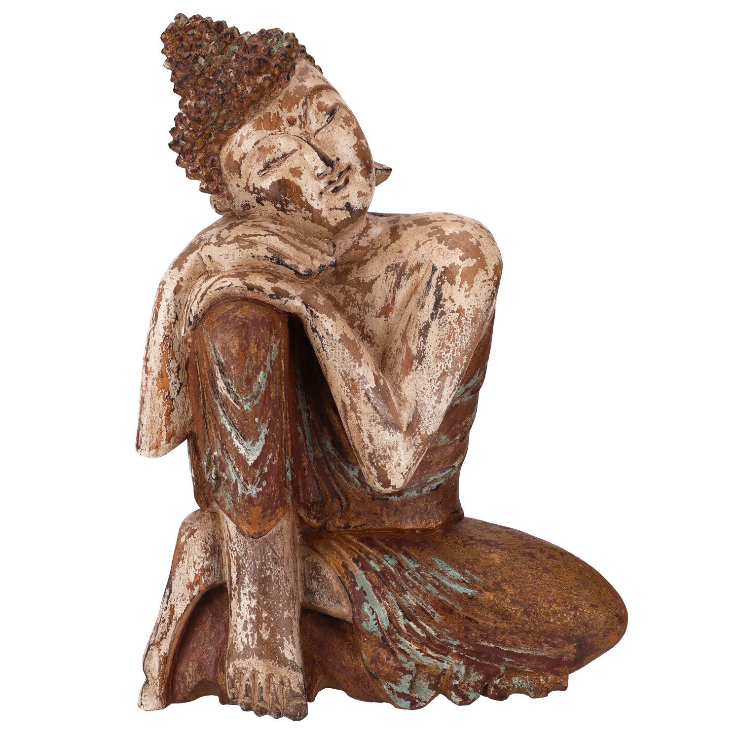 Guru-Shop Buddhafigur Ruhender Gautama Buddha, handgeschnitzt, 50 cm..