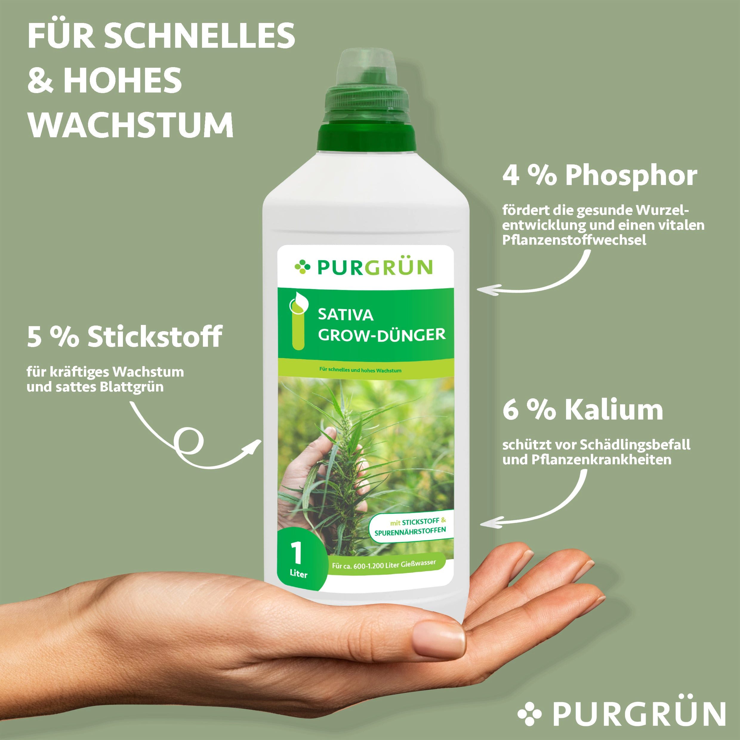 Purgrün Pflanzendünger Purgrün Sativa Grow Dünger, günstig online kaufen