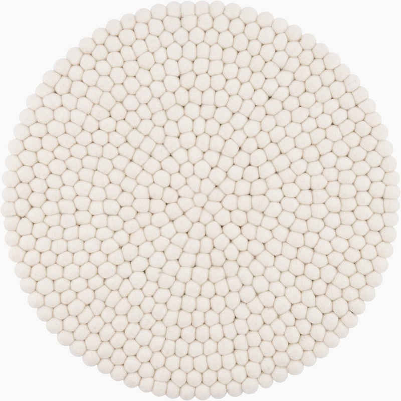 myfelt Stuhlkissen Filzkugel Sitzauflage ⌀ 36 cm, 100% reiner Schurwolle, rund, schmutzabweisend