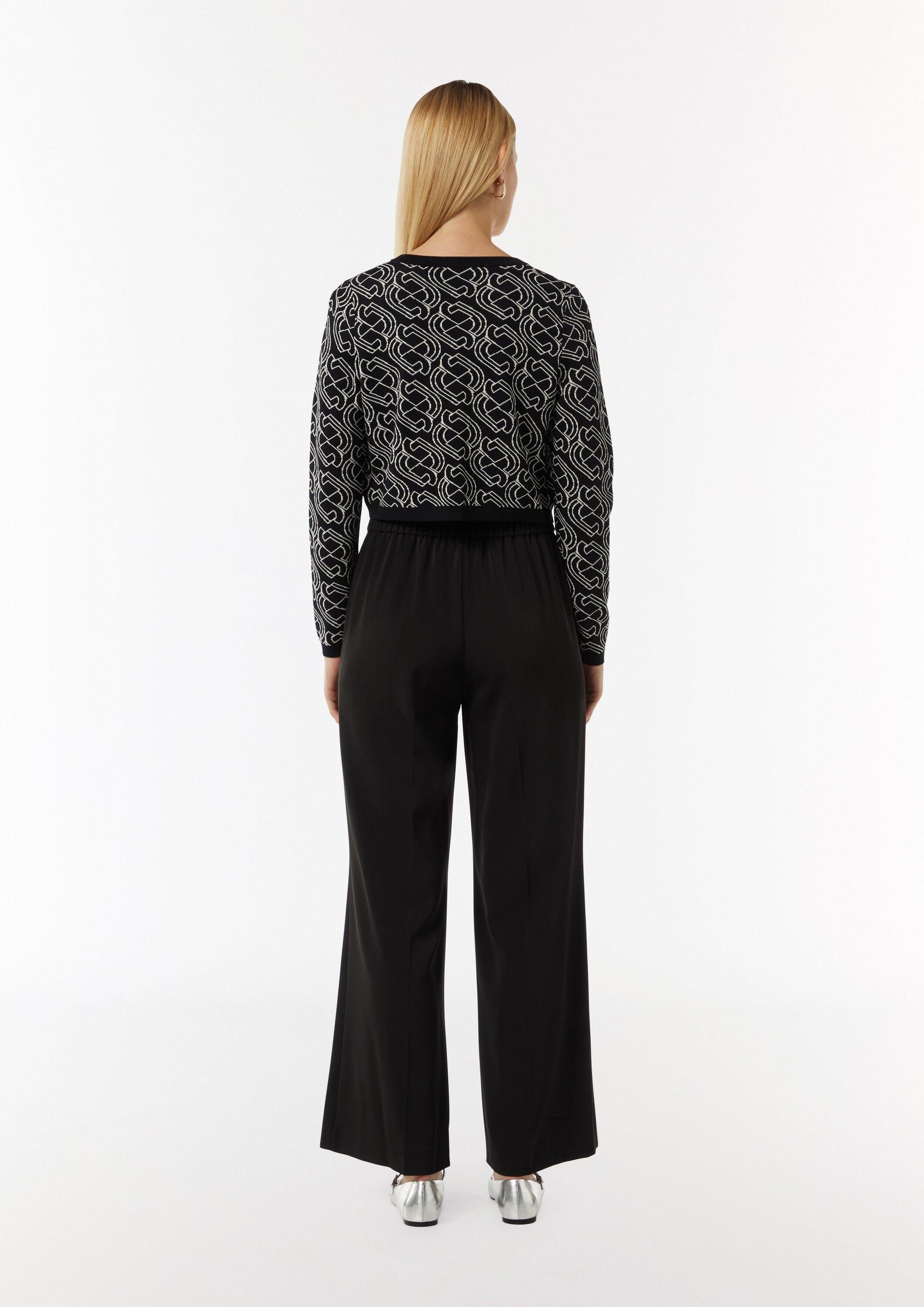comma Cardigan Strickjacke Kurzer Feinstrickcardigan mit grafischem Muster