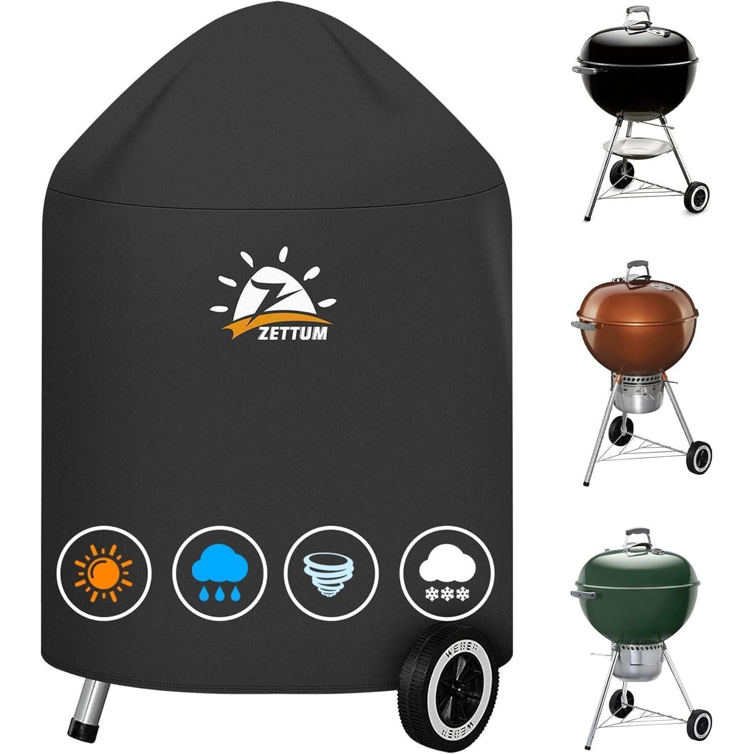 LuxusKollektion Grill-Schutzhülle Kugelgrill Abdeckung 600D Oxford Grill Weber 57 CM Holzkohle Barbecue