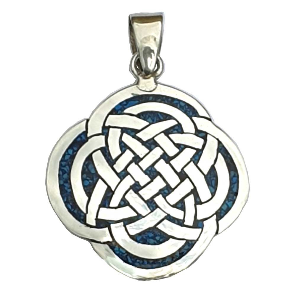 Kettenanhänger Keltischer Knoten Schmuck Anhänger 925er Silber echt Türkis 35x48mm